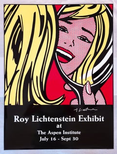 Roy Lichtenstein Exhibit at The Aspen Institute (Girl in Mirror) [Signed] Poster