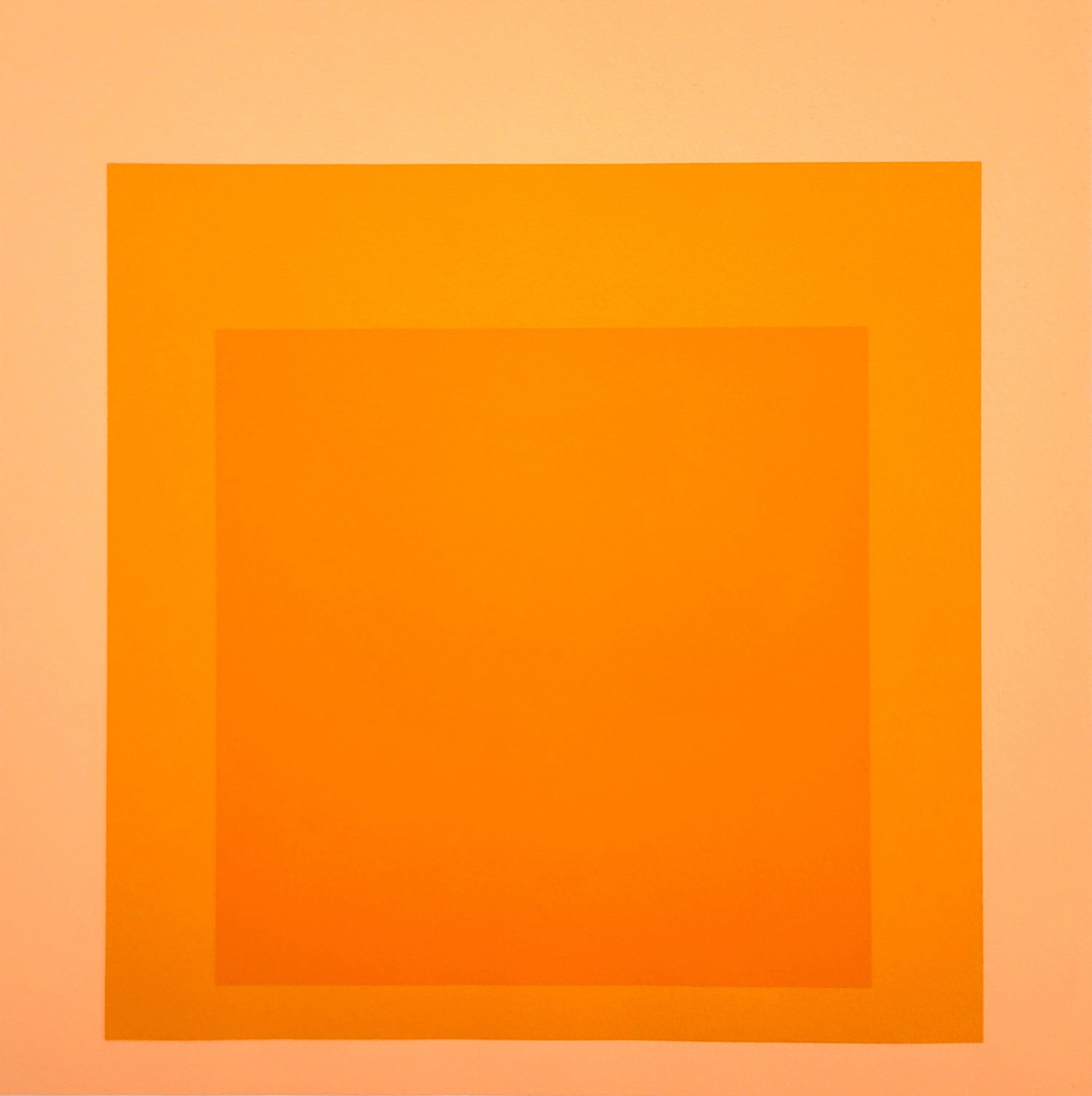 EK Ib /// Josef Albers Orange Screenprint Homage to the Square Abstract Bauhaus