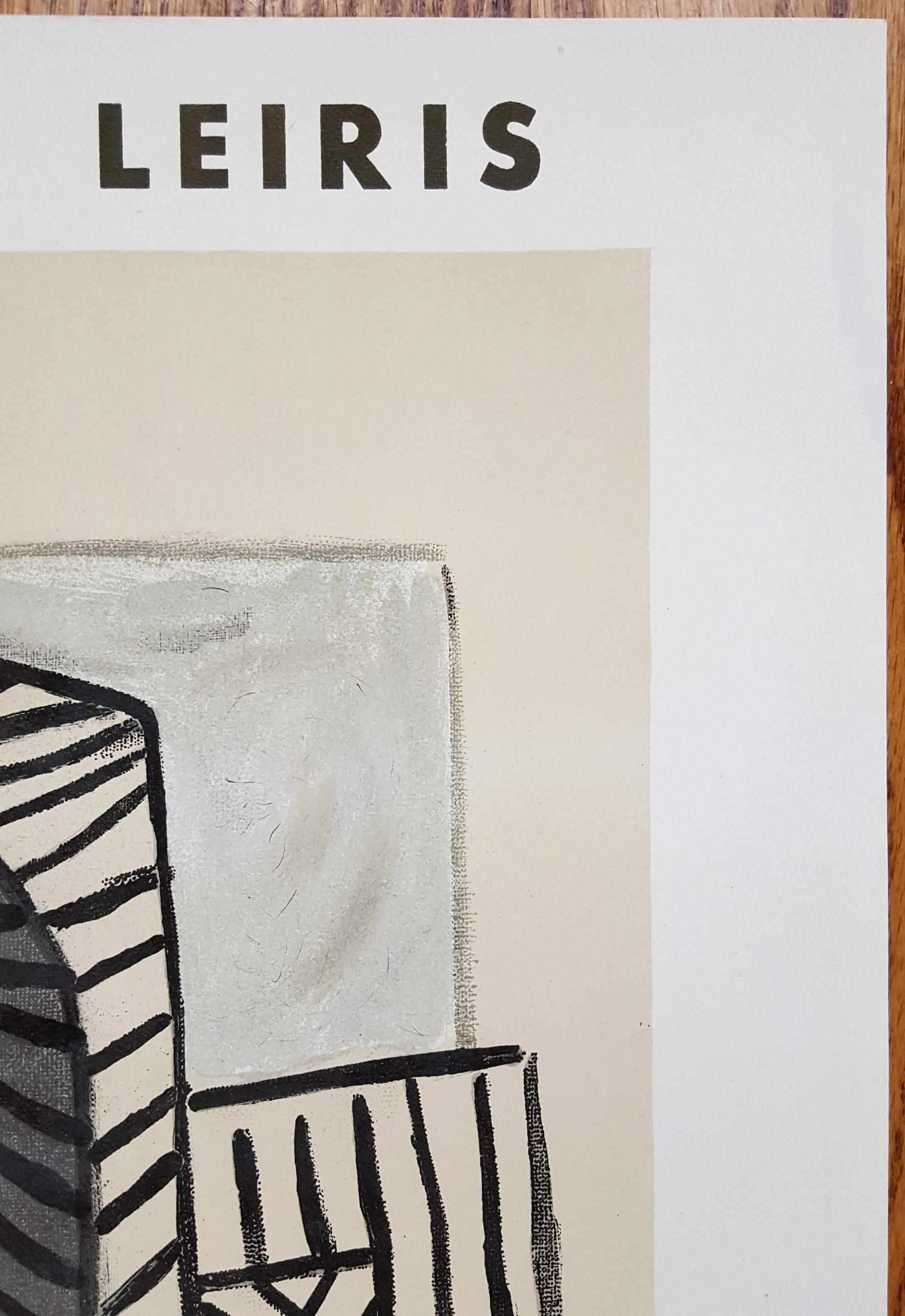 Ein Original-Lithographie-Ausstellungsplakat des spanischen Künstlers Pablo Picasso (1881-1973) mit dem Titel „Oeuvres Recentes:: Galerie Louise Leiris“ 1953. Limitierte Auflage: 1.000 Stück. Hergestellt für Picassos Sonderausstellung vom 19. Mai