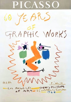 Picasso: 60 Years of Graphic Works - LACMA Poster /// Pablo Lithograph Portrait