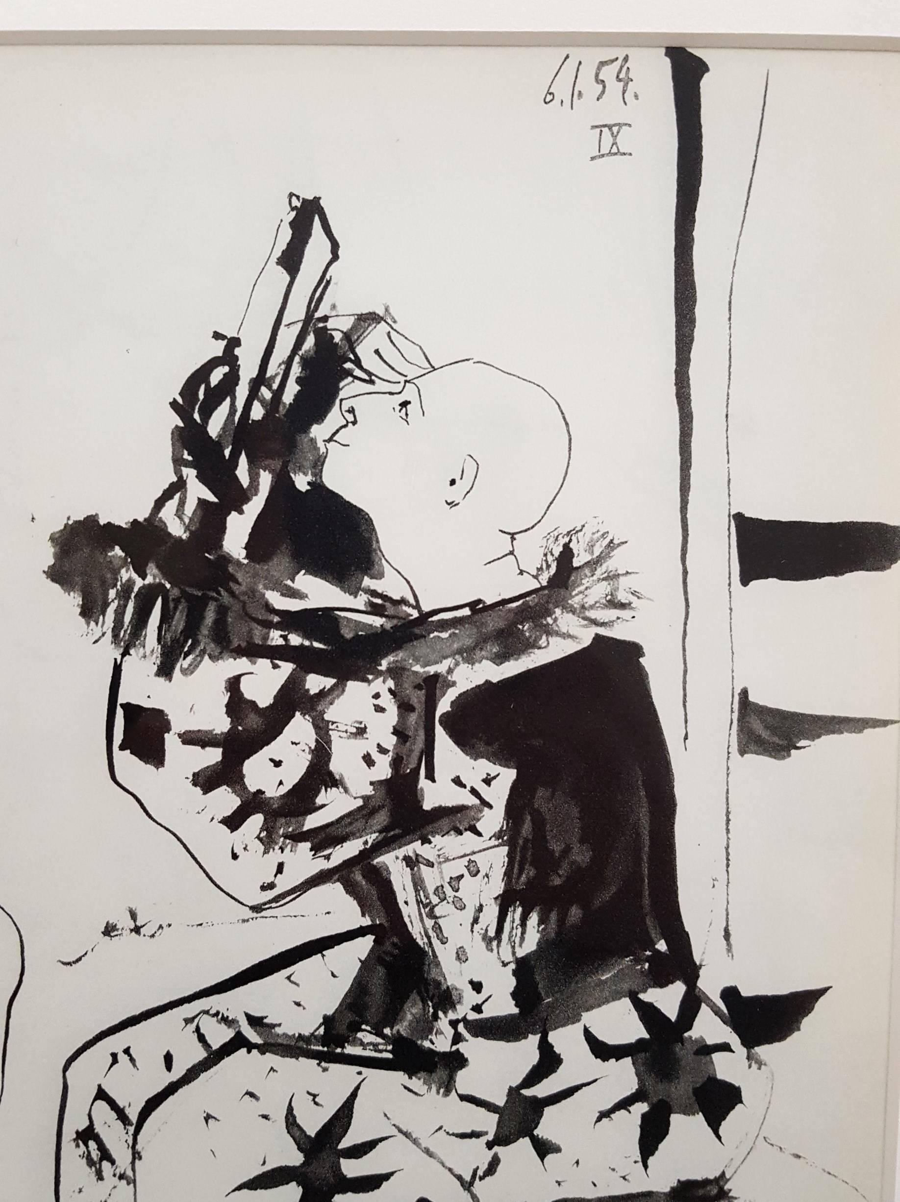 La Comedie Humaine - Gray Figurative Print by (after) Pablo Picasso