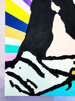 Jesus Christ /// Jack Graves Religious Christianity Pop Art Painting Striped Art