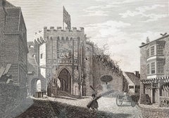 Bar Gate, Southampton /// Francis Grose English Castle Tower Landscape Engraving