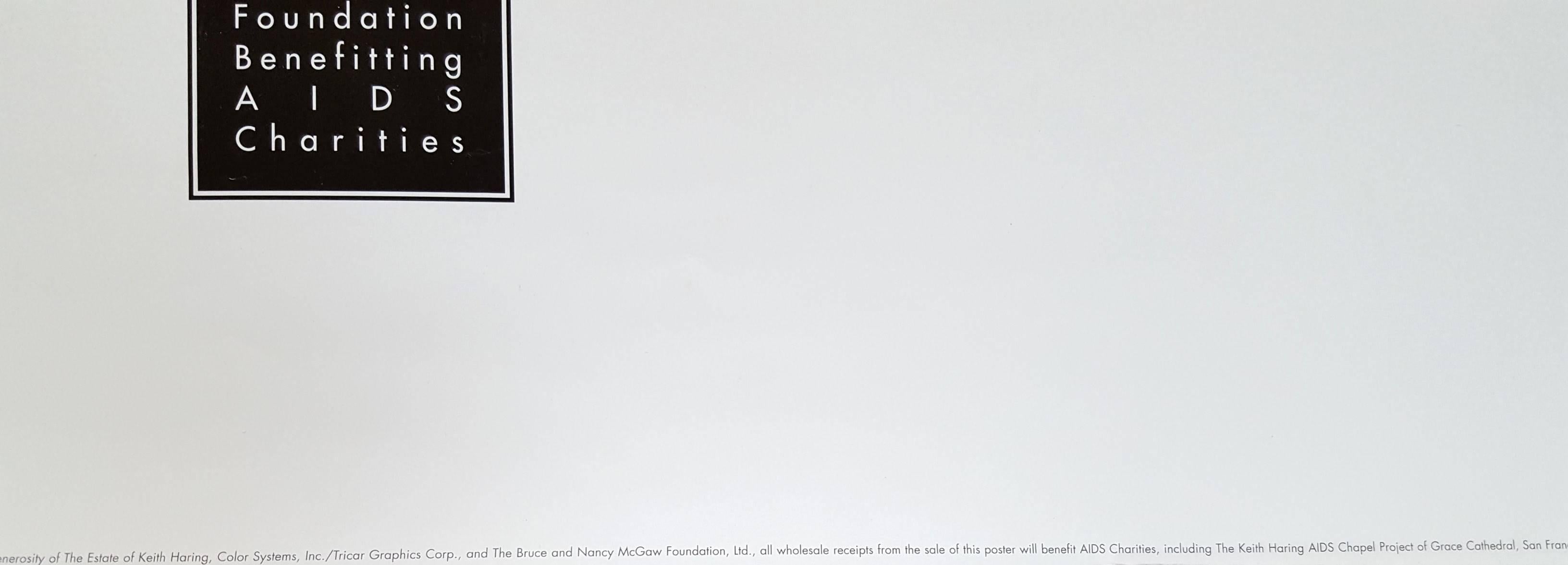Ein altes Offsetlithografie-Poster nach dem amerikanischen Künstler Keith Haring (1958-1990) mit dem Titel 
