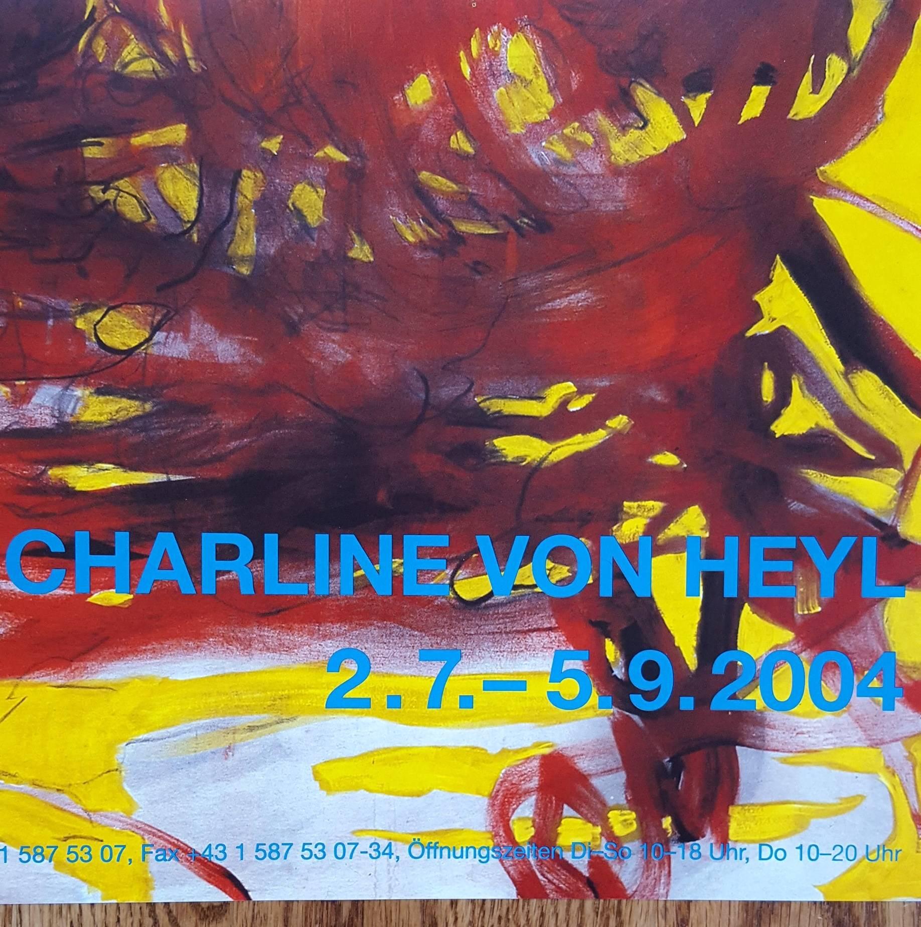 A vintage offset-lithograph exhibition poster after German artist Charline Von Heyl (1960-) titled 