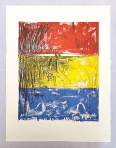 Pintura con dos bolas I /// Jasper Johns, arte pop abstracto, contemporáneo, ULAE