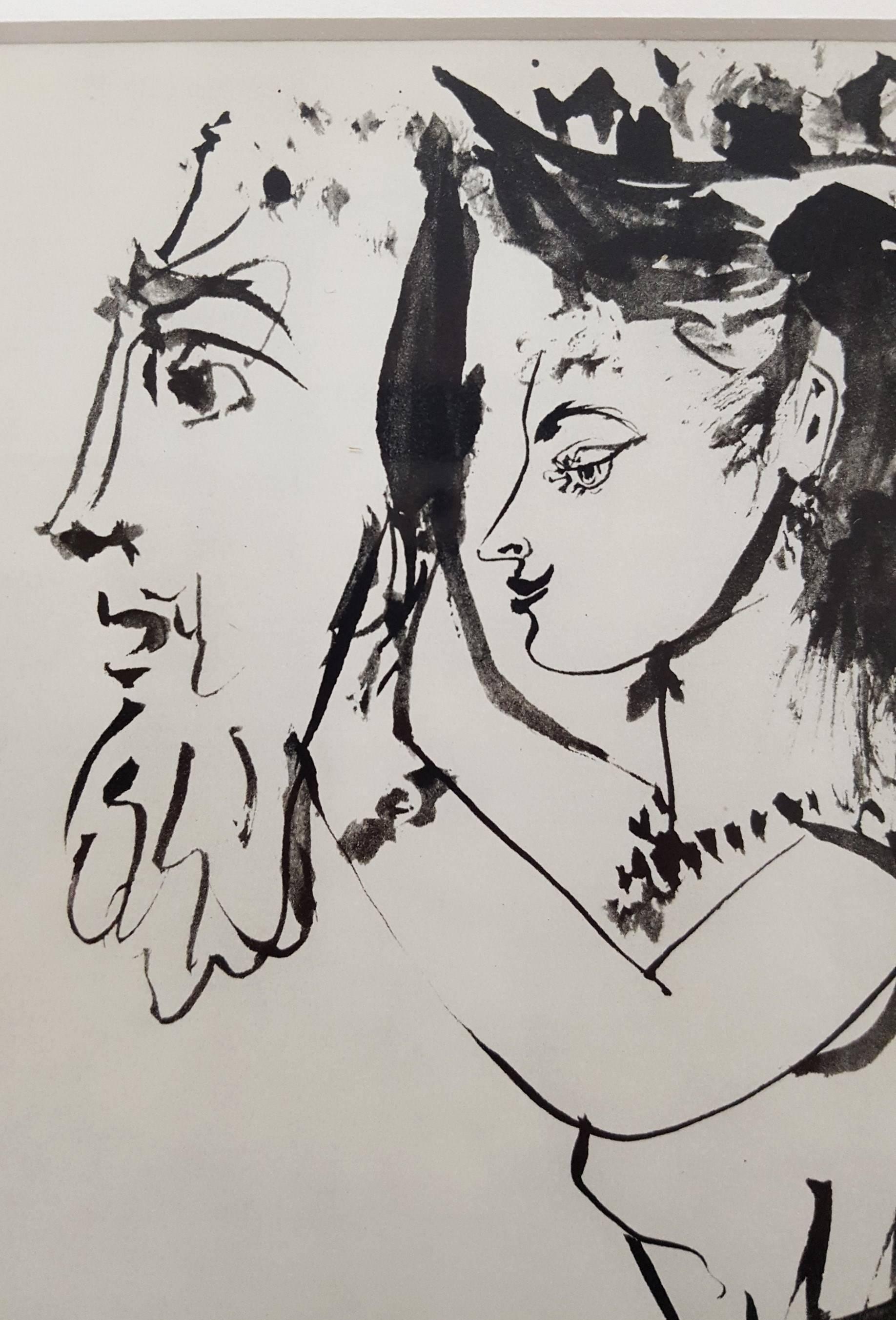 La Comedie Humaine - Gray Figurative Print by (after) Pablo Picasso