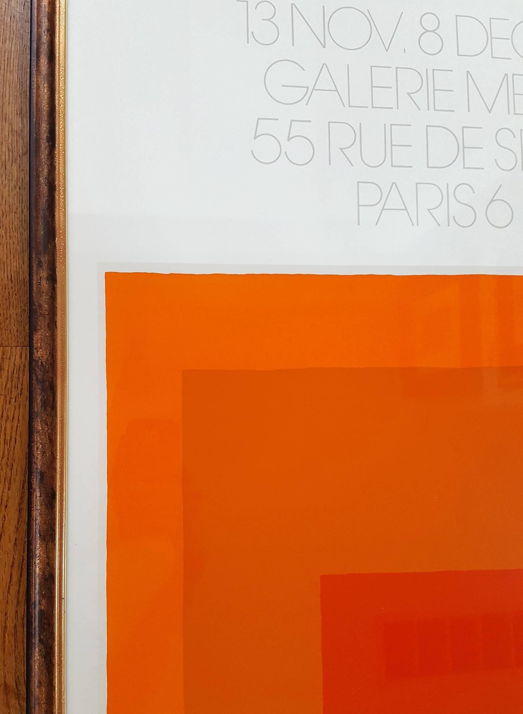 Homage to the Square: Galerie Melki 1 - Red Abstract Print by Josef Albers