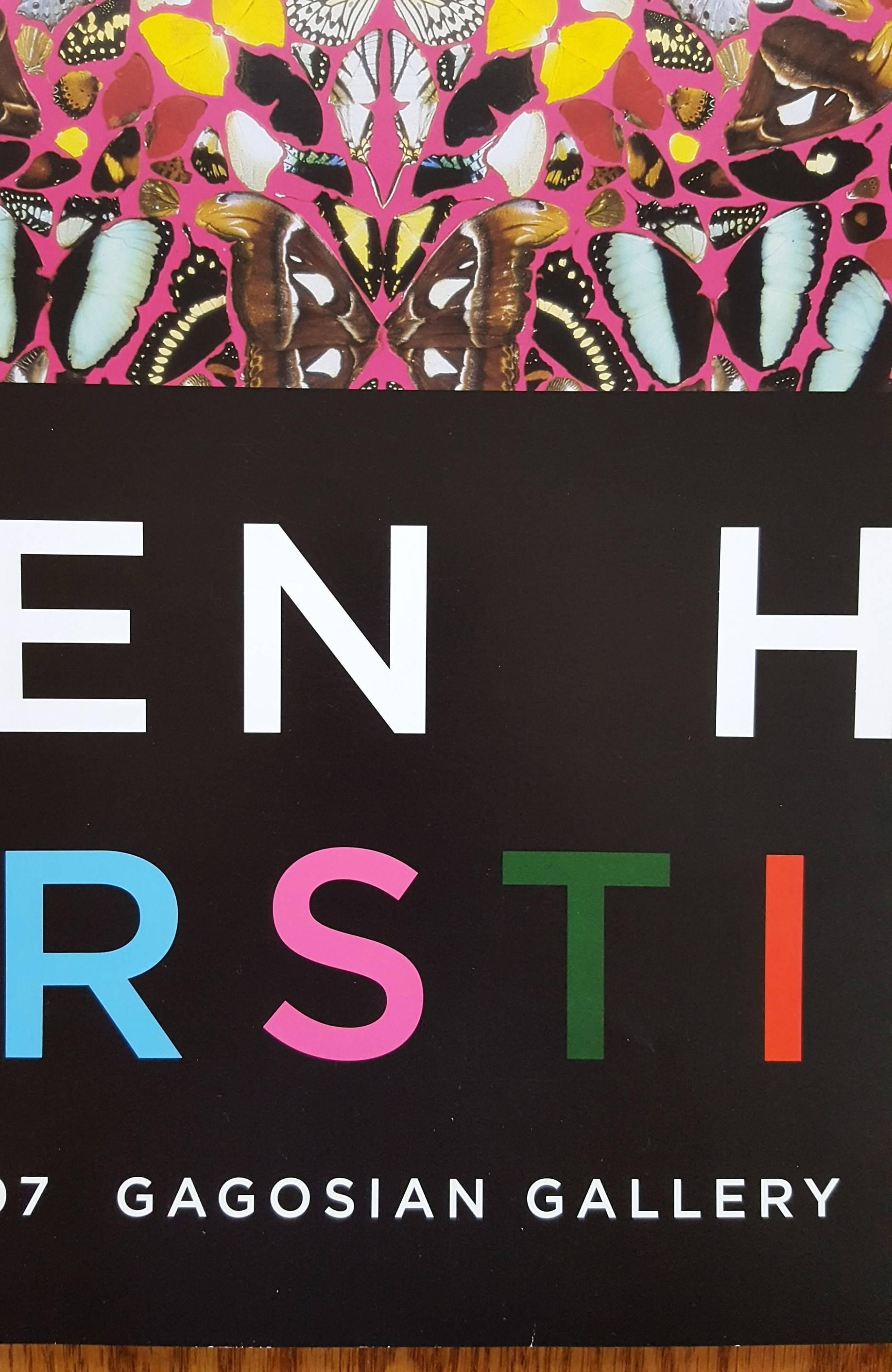 Ein original signiertes Offset-Lithographie-Ausstellungsplakat auf schwerem Plakatpapier nach dem englischen Künstler Damien Hirst (1965-) mit dem Titel 