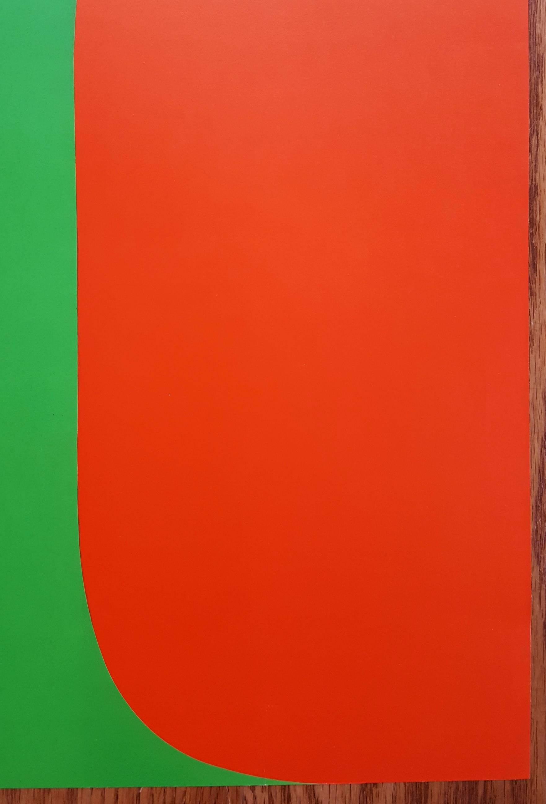 Derrière Le Miroir No. 149 (back cover) - Red Abstract Print by Ellsworth Kelly