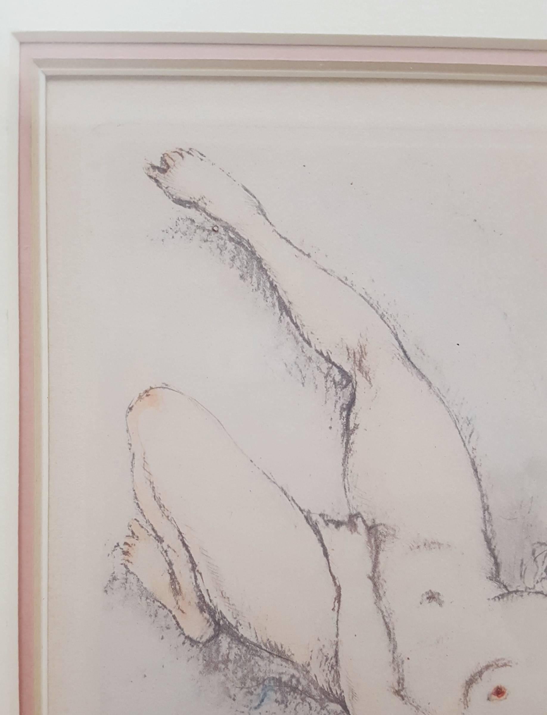 My Pleasure - Gray Nude Print by Louis Icart