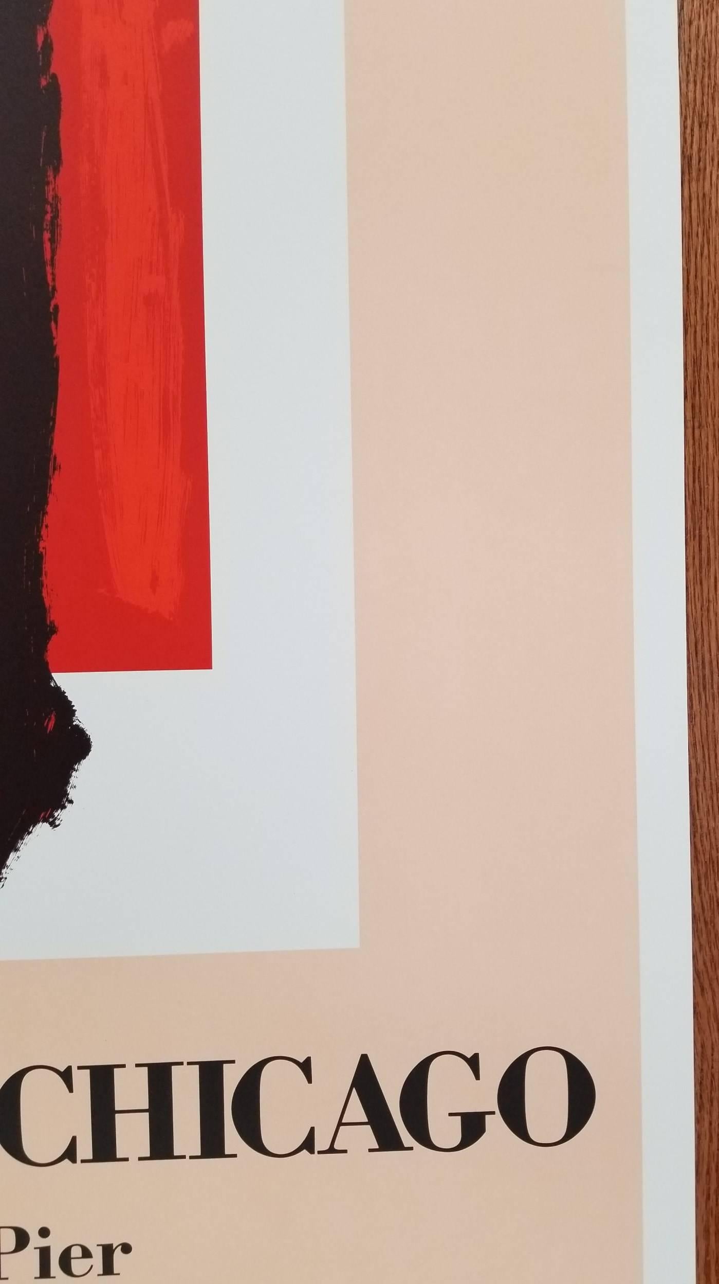 Arte 1981 Chicago Cartel /// Expresionista Abstracto Robert Motherwell Arte Moderno en venta 5