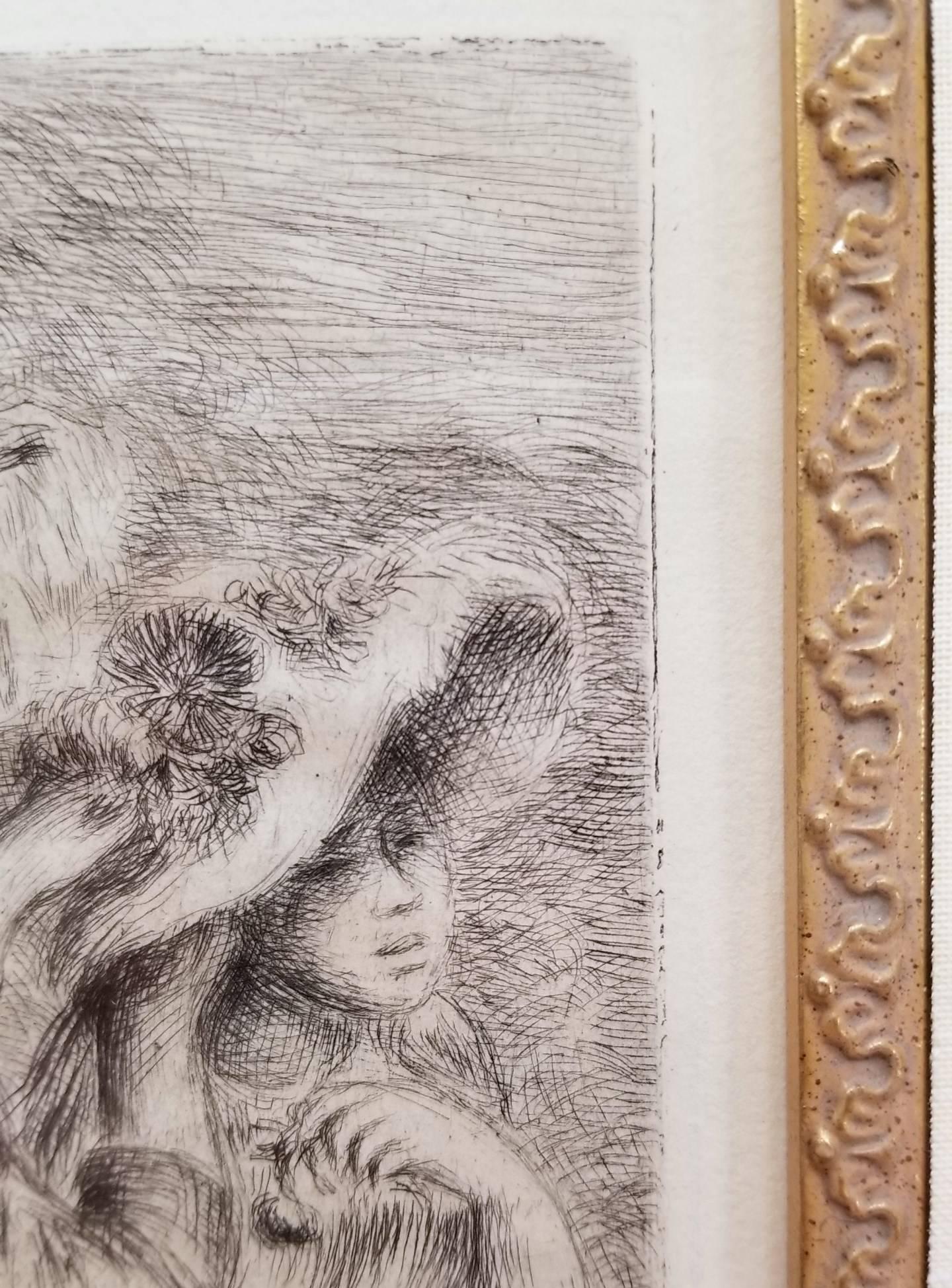 Le Chapeau Epingle - Gray Figurative Print by Pierre-Auguste Renoir