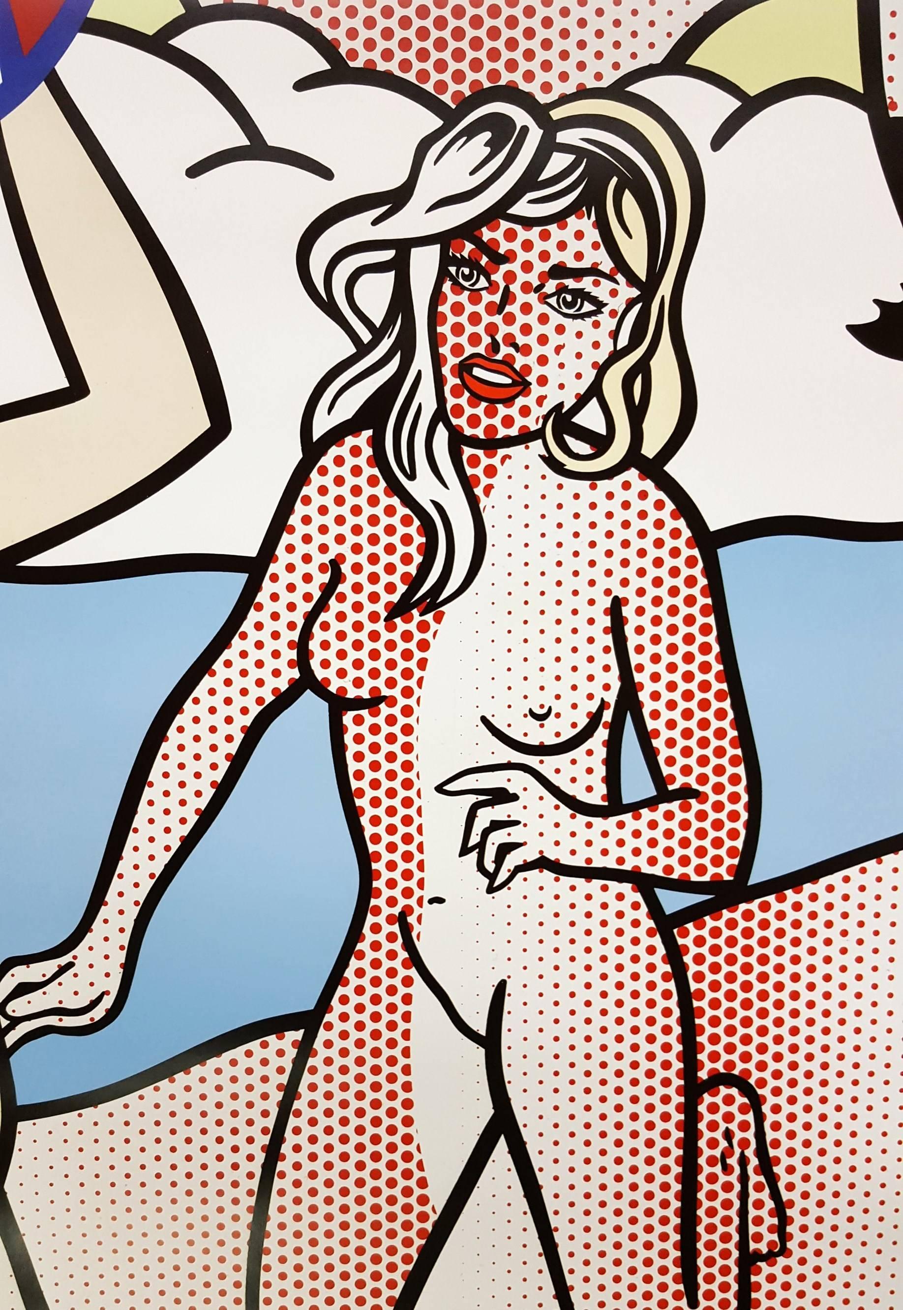 Nudes with Beach Ball - Gray Nude Print by (after) Roy Lichtenstein