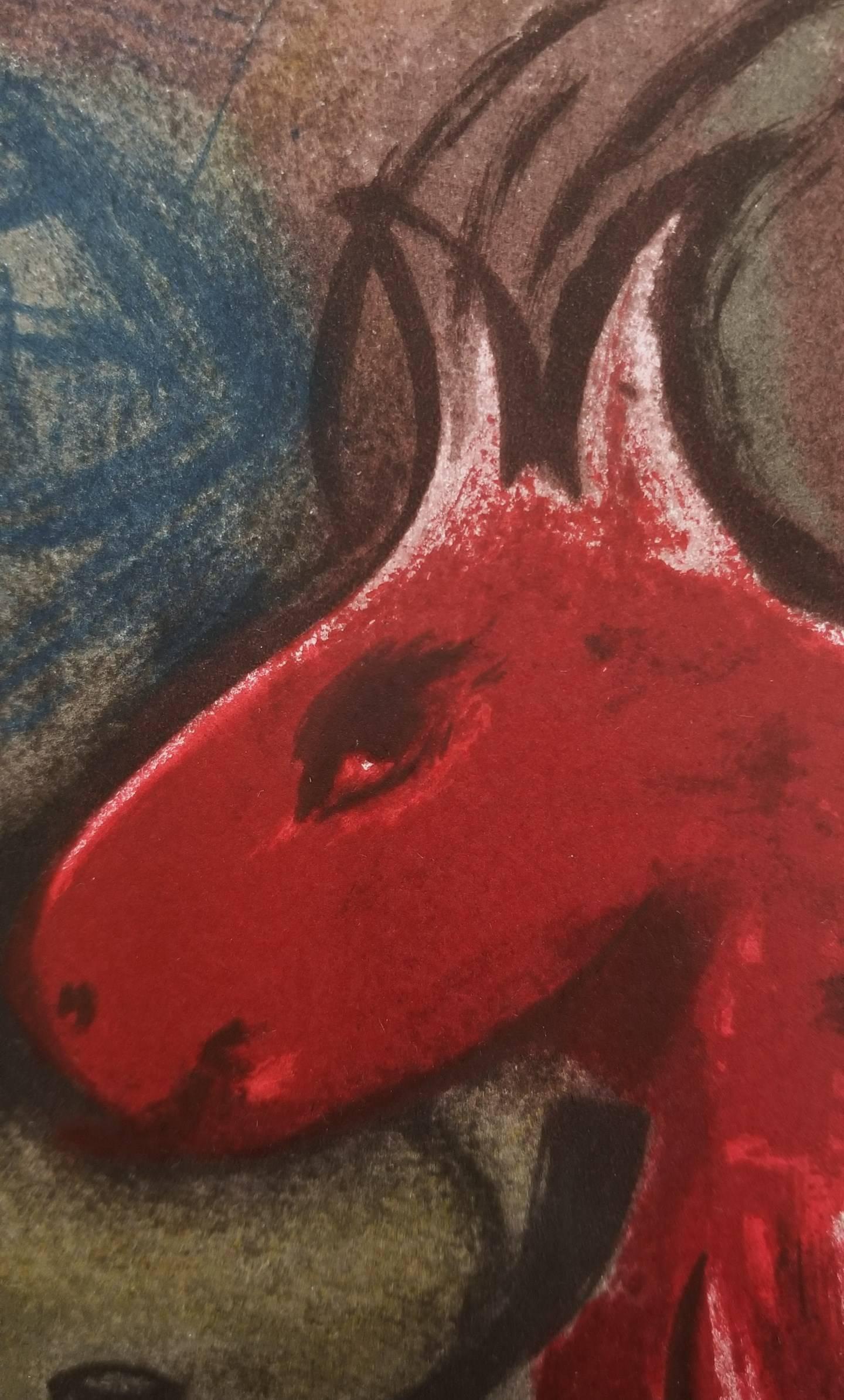 Mystical Crucifixion - Modern Print by Marc Chagall