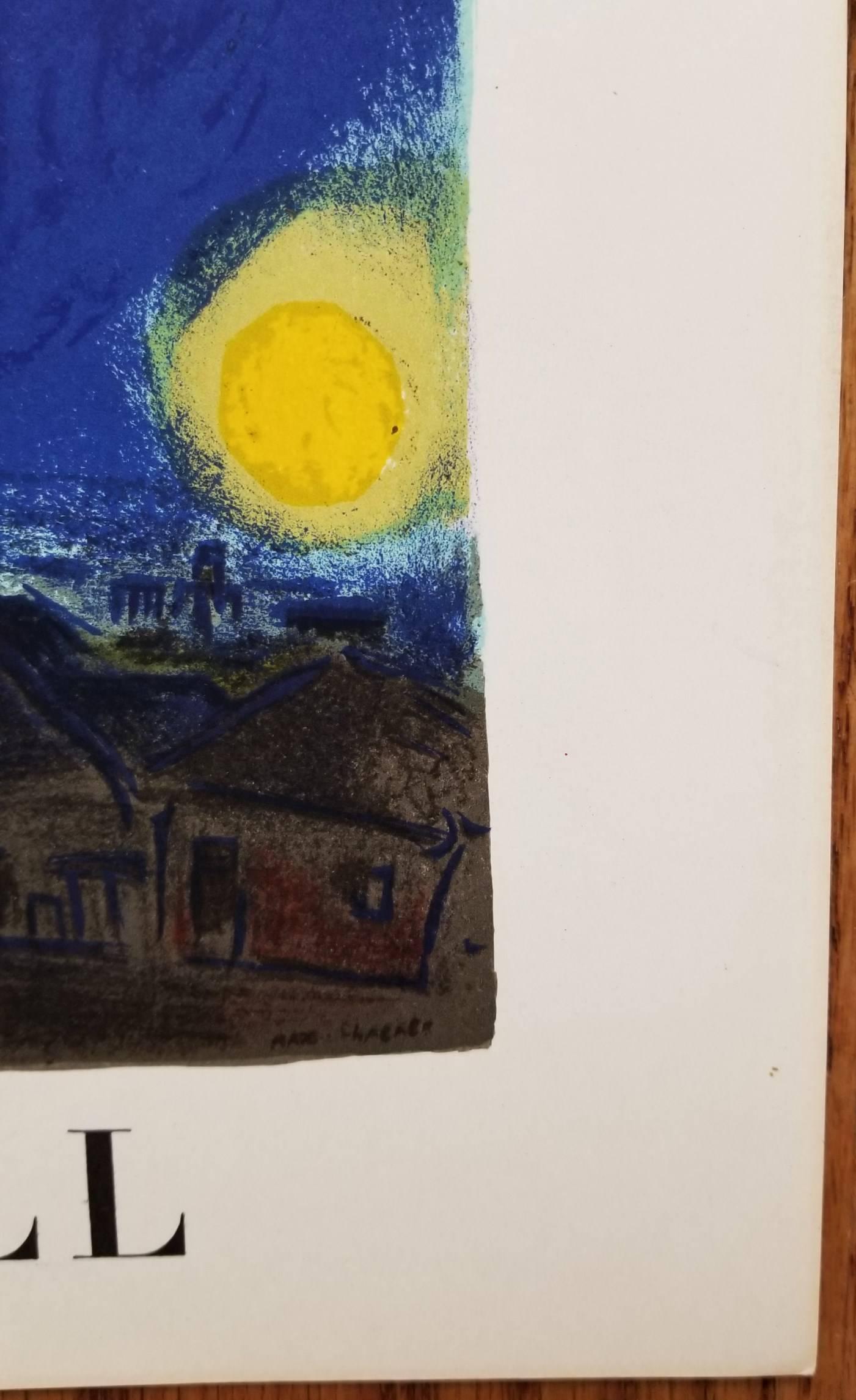 The Village by Night (front cover) - Gray Landscape Print by Marc Chagall