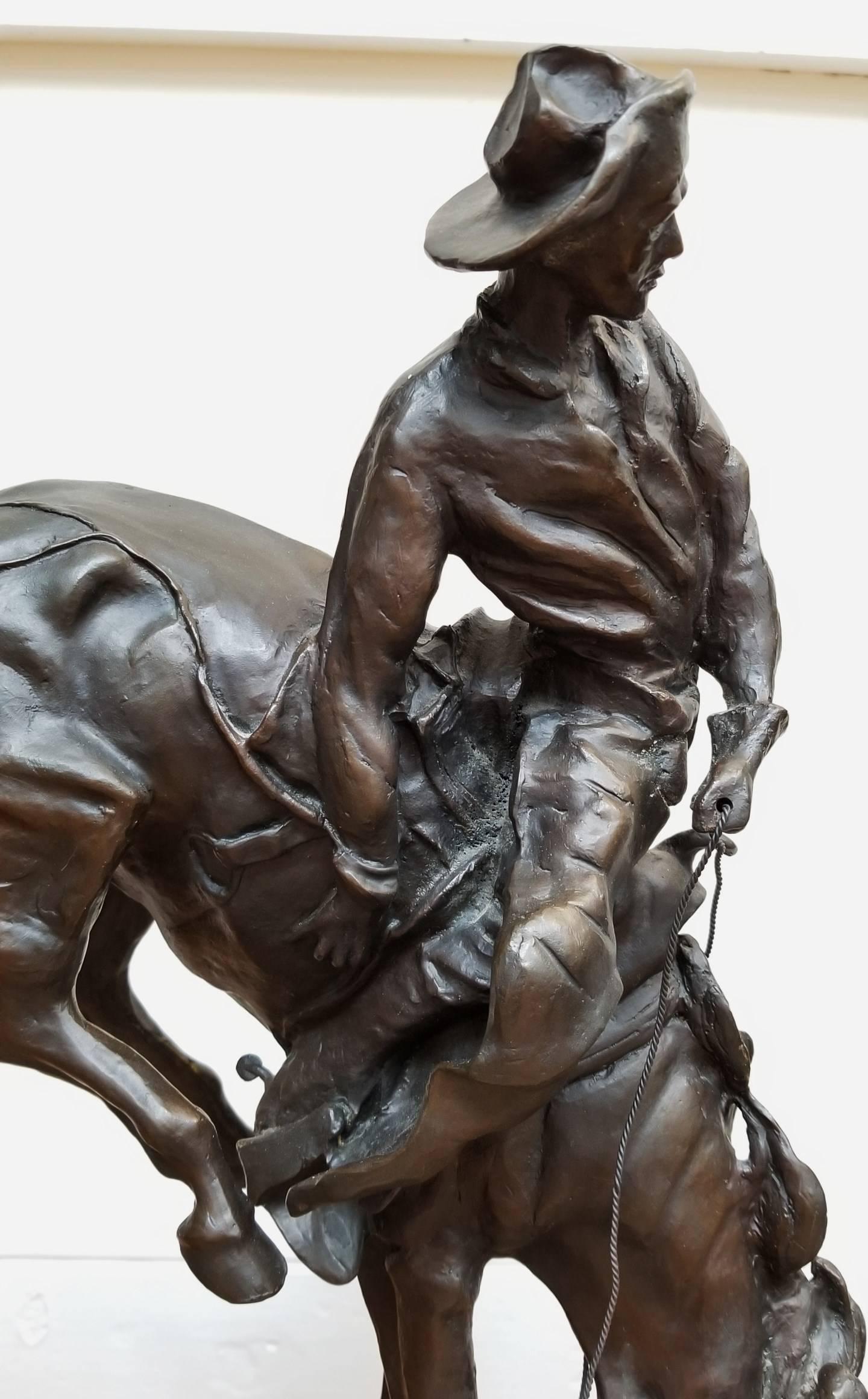 The Outlaw - American Realist Sculpture by (after) Frederic Remington