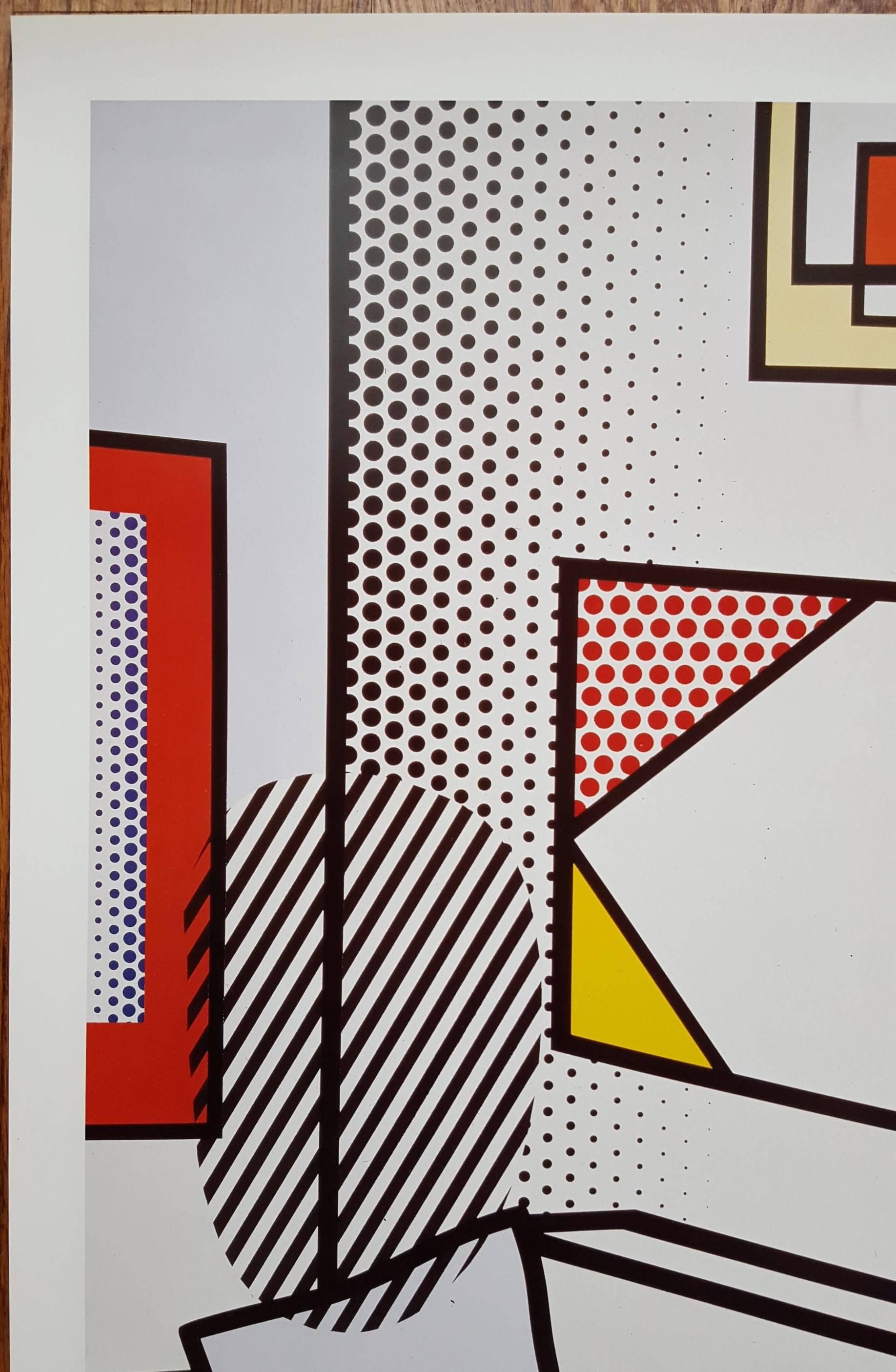 Strange Hotel - Gray Interior Print by Roy Lichtenstein