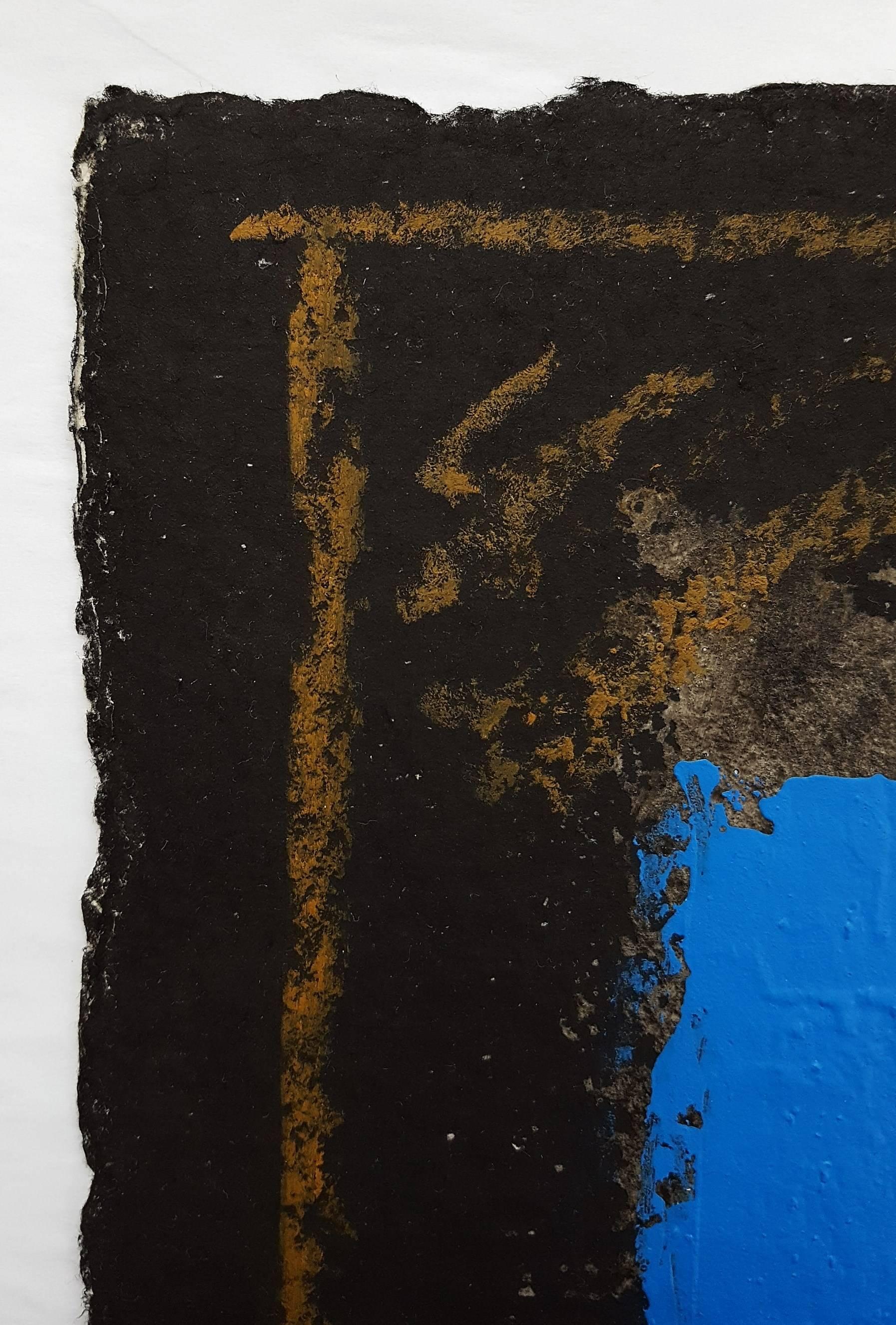 Deux Bleus Sur Noir (Two Blues on Black) /// James Coignard French Abstract Art For Sale 13