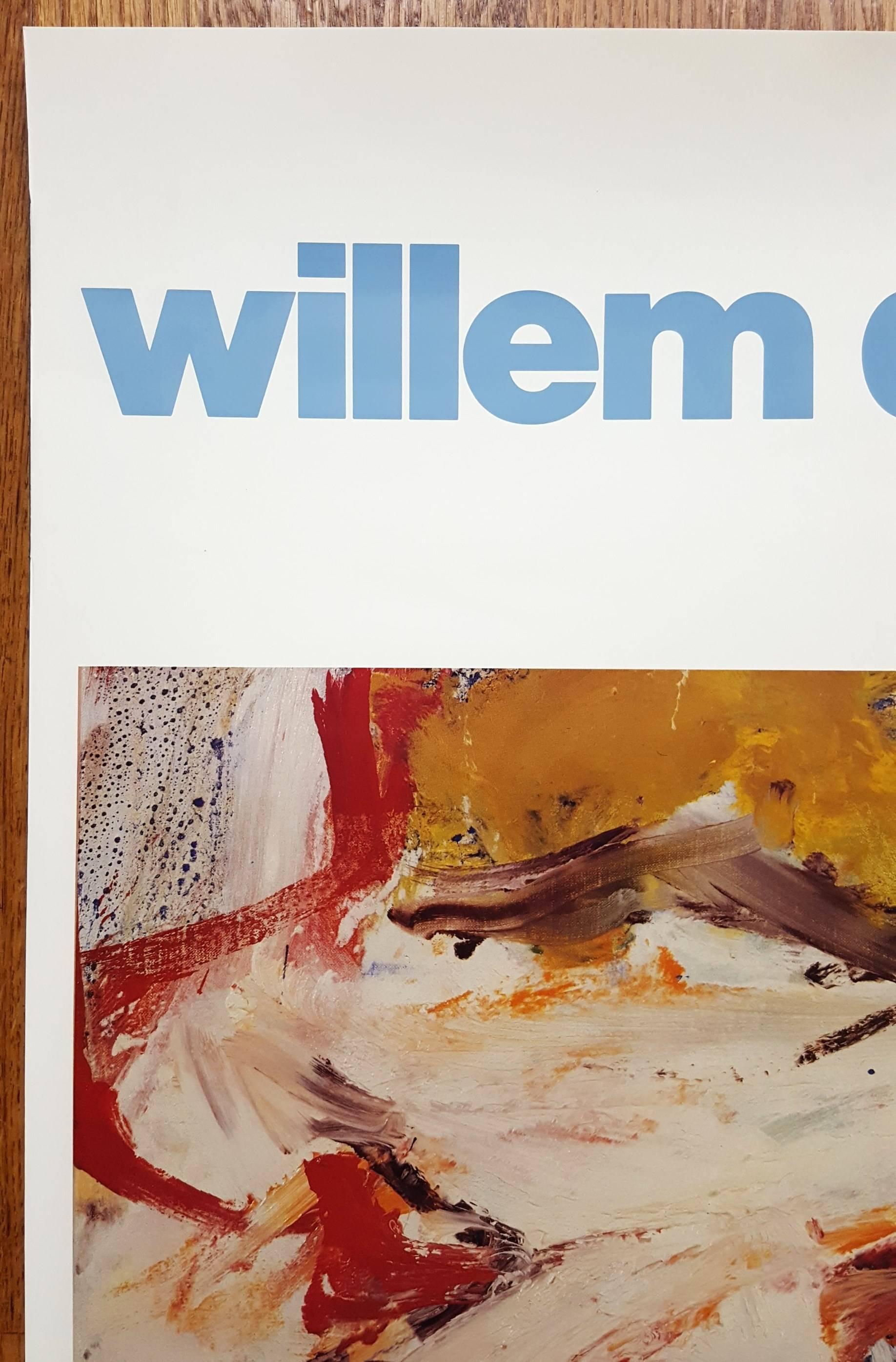 An original offset-lithograph exhibition poster after Dutch-American artist Willem De Kooning (1904-1997) titled 