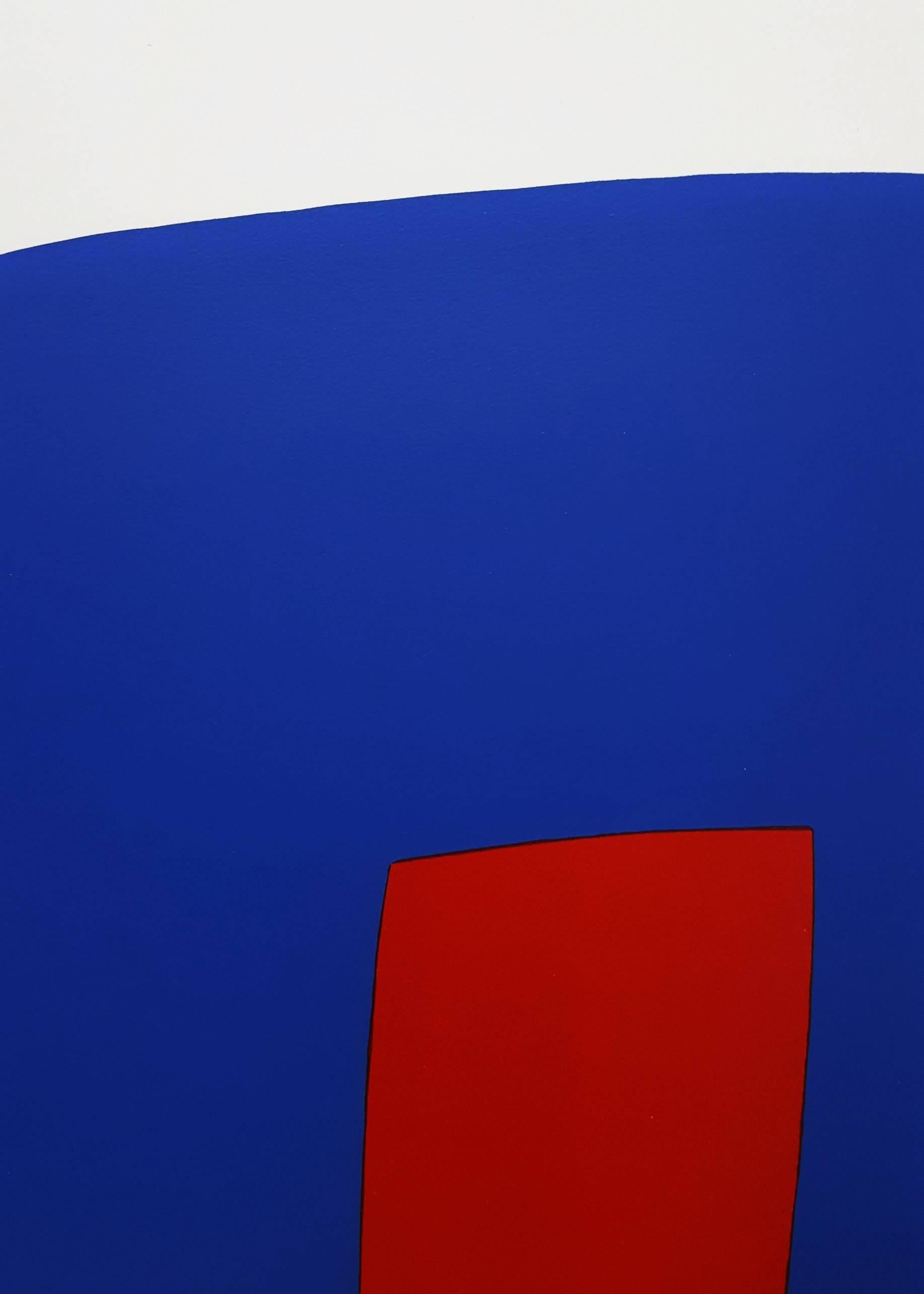 Dark Blue with Red (VI.7) - Minimalist Print by Ellsworth Kelly