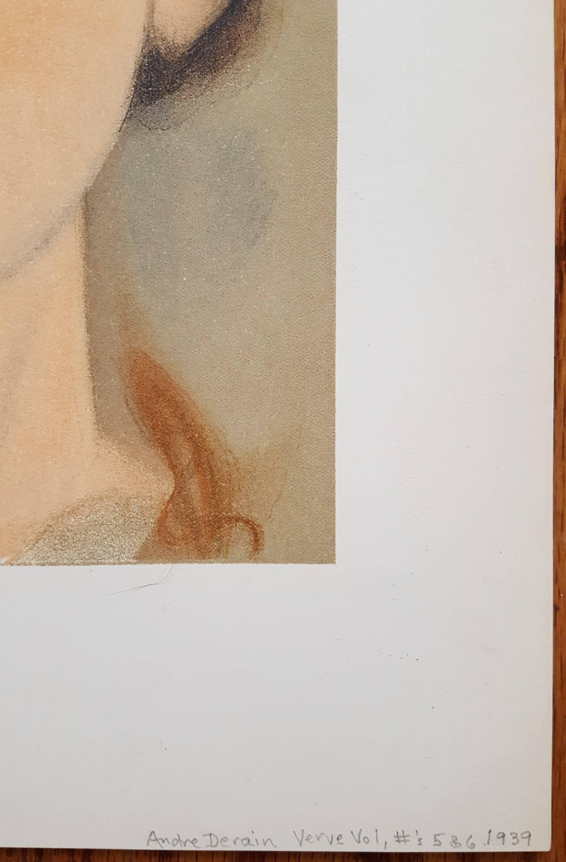 Tete de Femme - Brown Portrait Print by André Derain