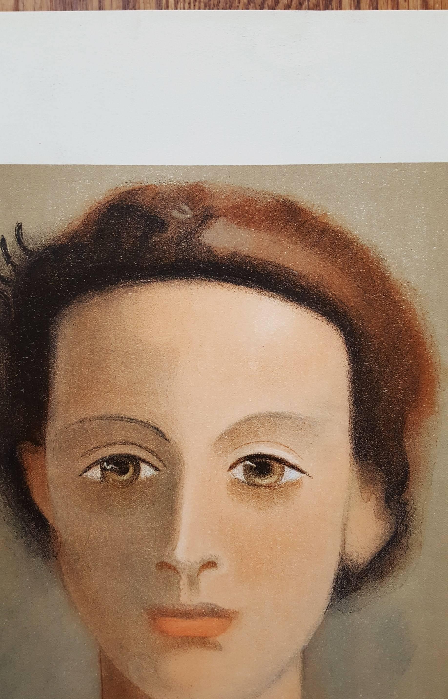 An original lithograph on wove by French artist André Derain (1880-1954) titled "Tete de Femme", 1939. Comes from the famous "Verve" portfolio, Volume 1. Produced in a limited edition of an unknown size, presumed approximately