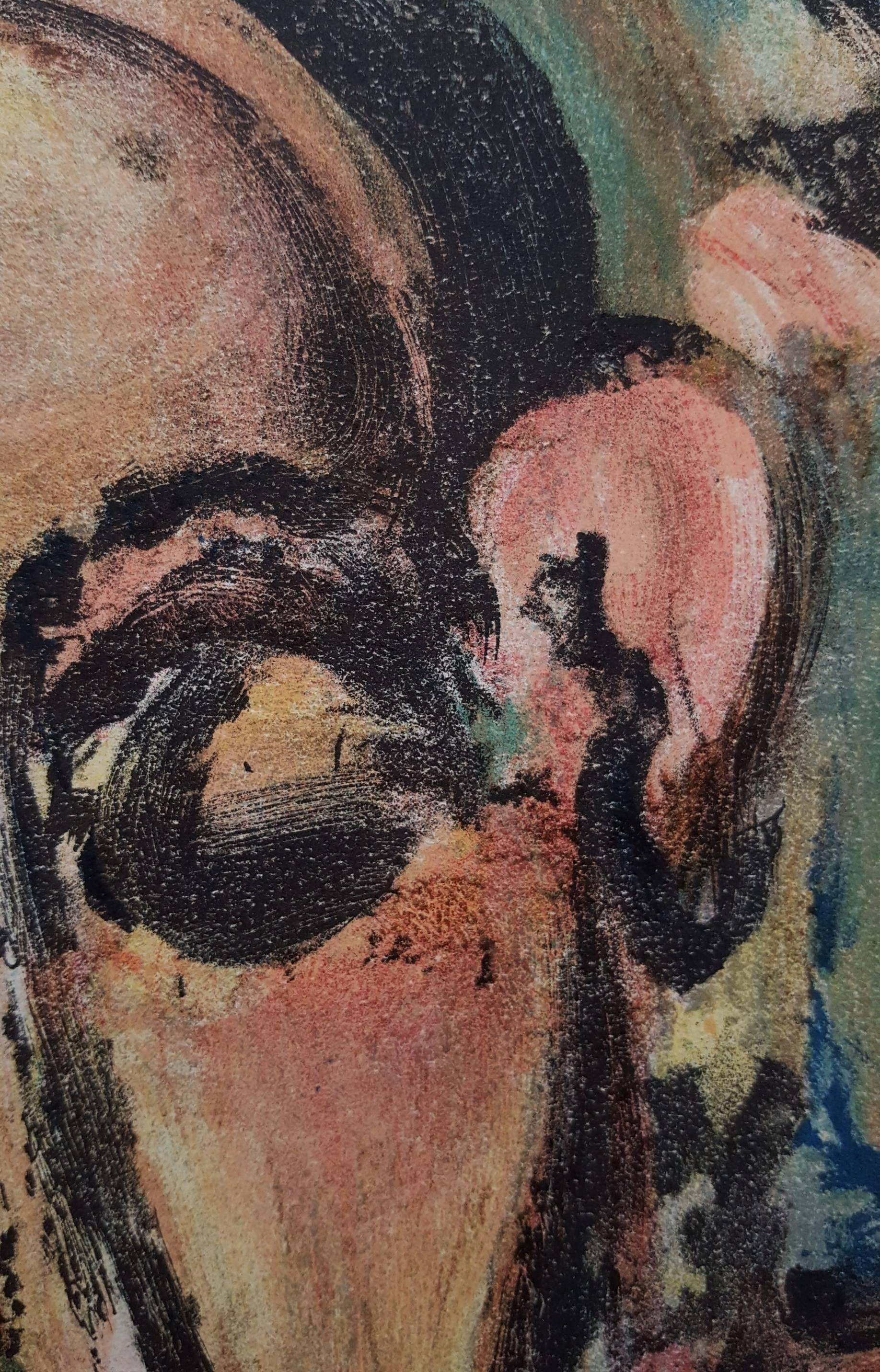 Tete de Jeune Fille - Black Portrait Print by (after) Georges Rouault