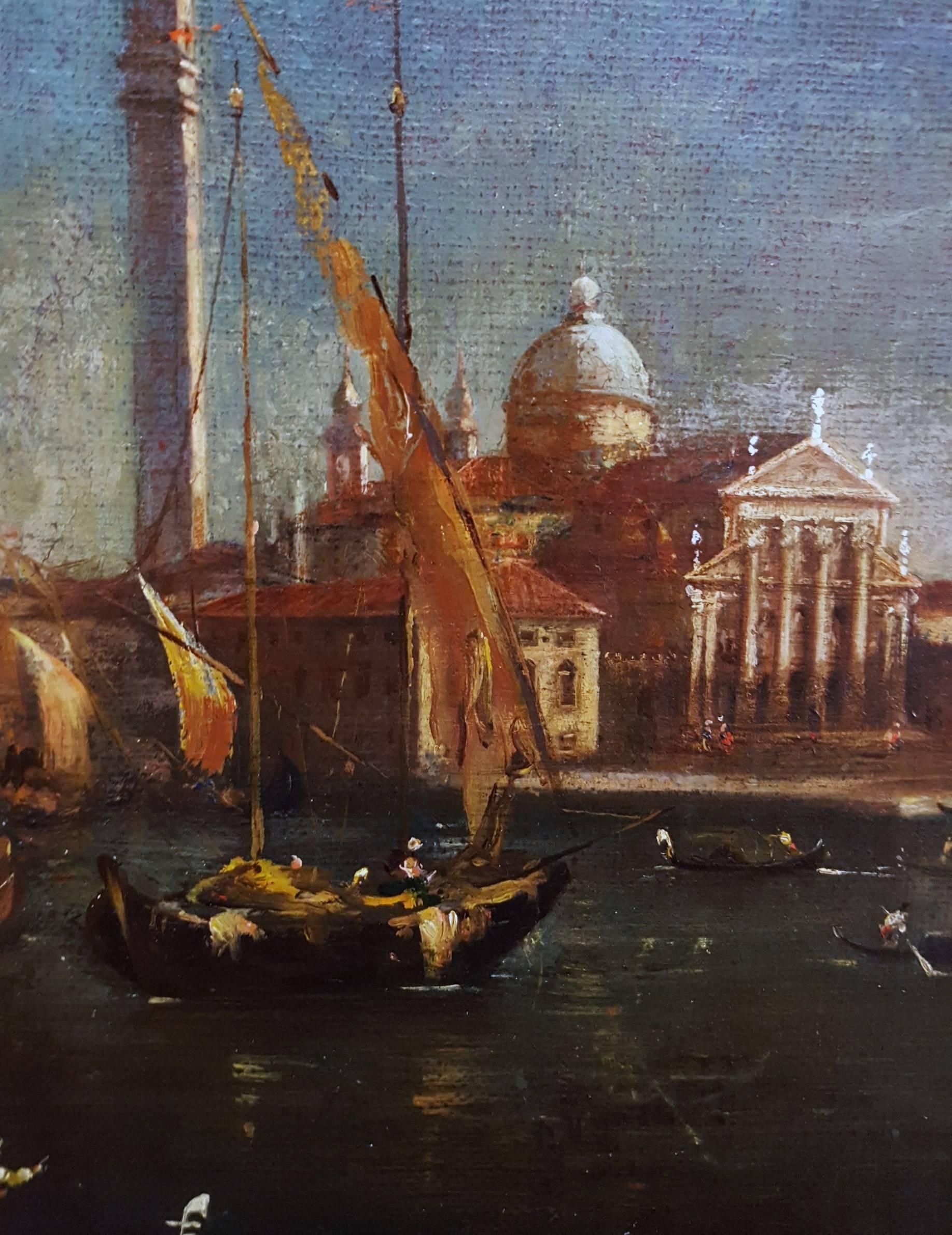 San Giorgio Maggiore, Venice - Old Masters Painting by (In the manner of) Franceso Lazzaro Guardi