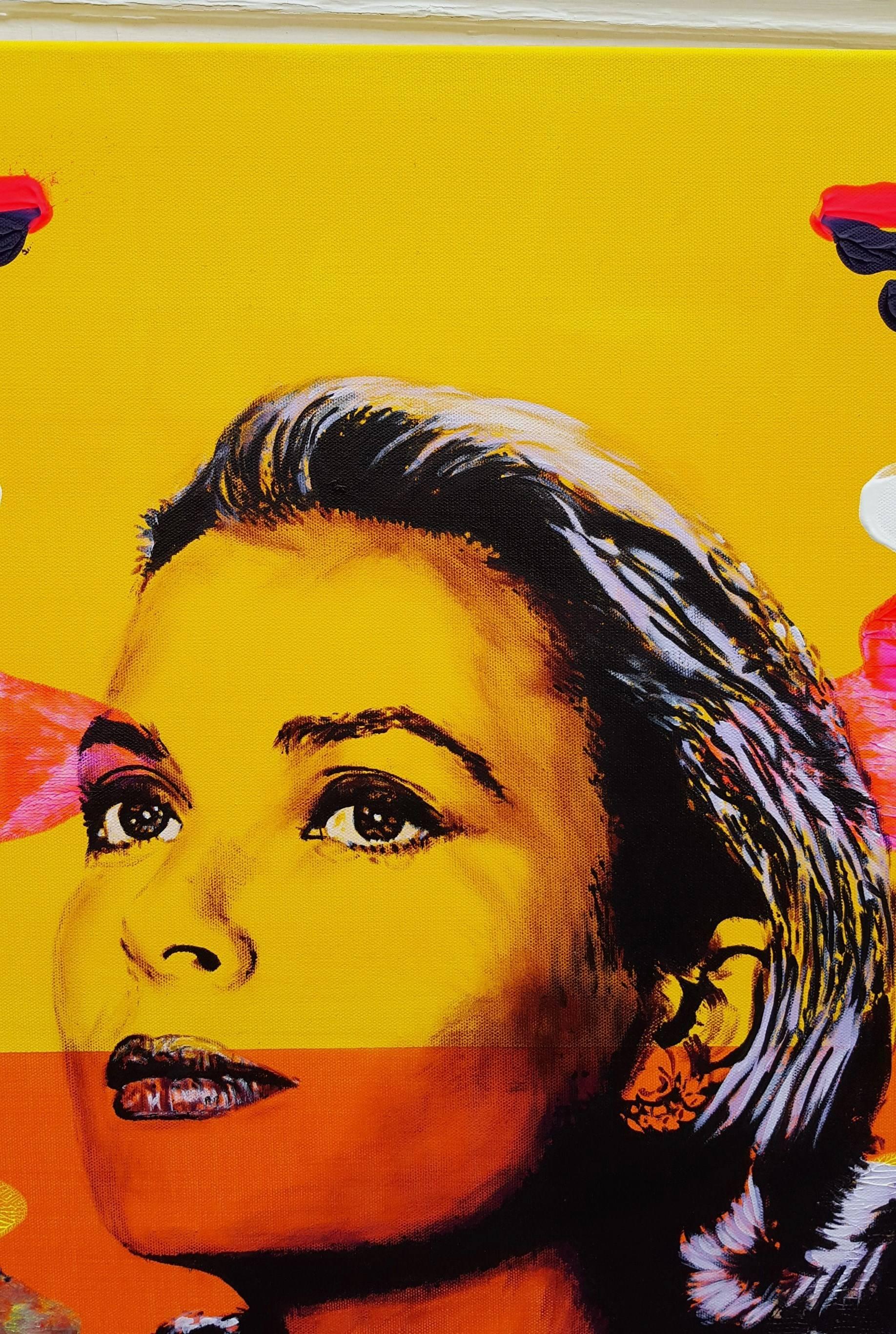 Grace Kelly Icon - Yellow Portrait Painting by Jack Graves III