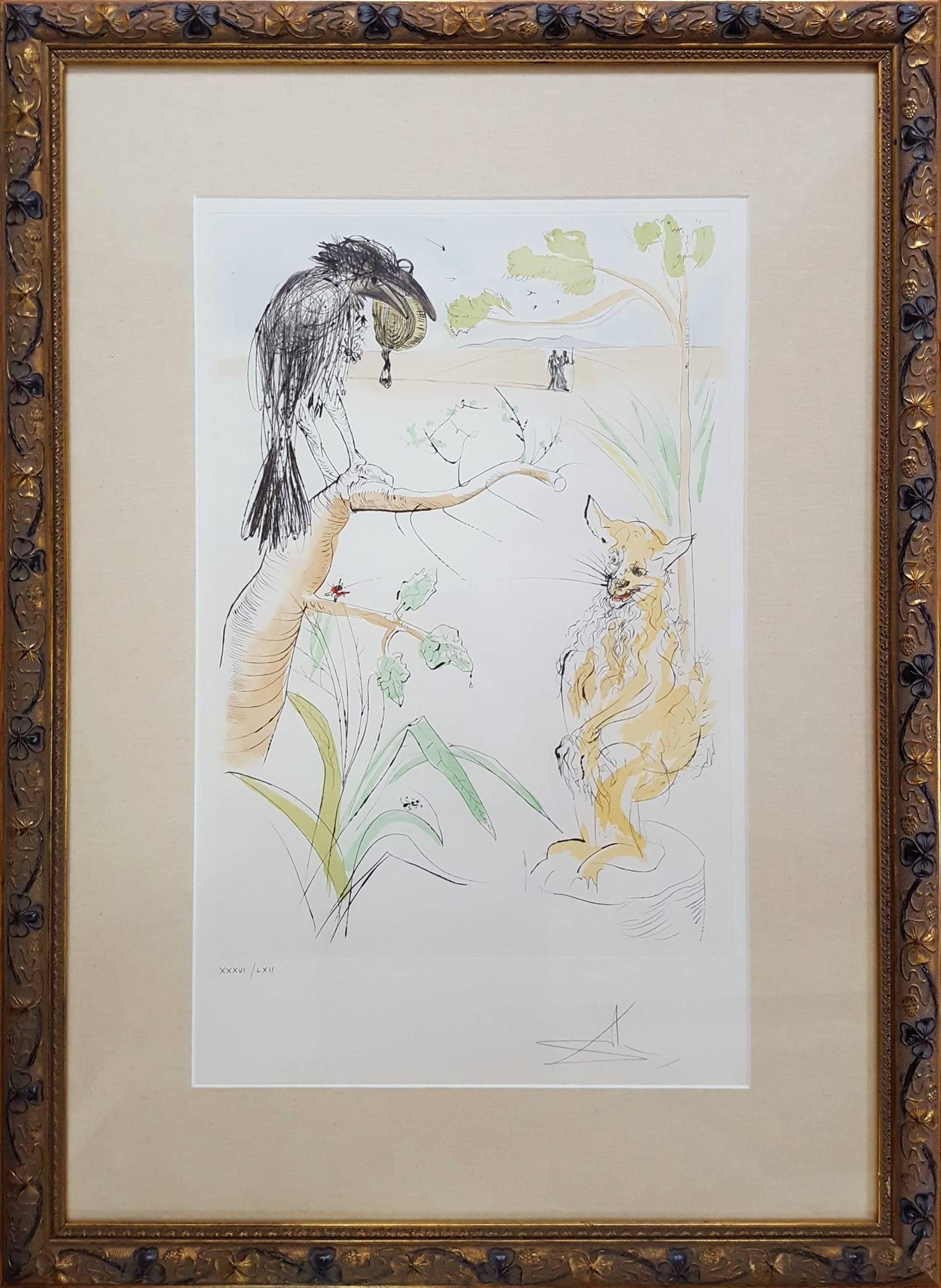 Le Corbeau et le Renard (The Raven and the Fox) - Print by Salvador Dalí