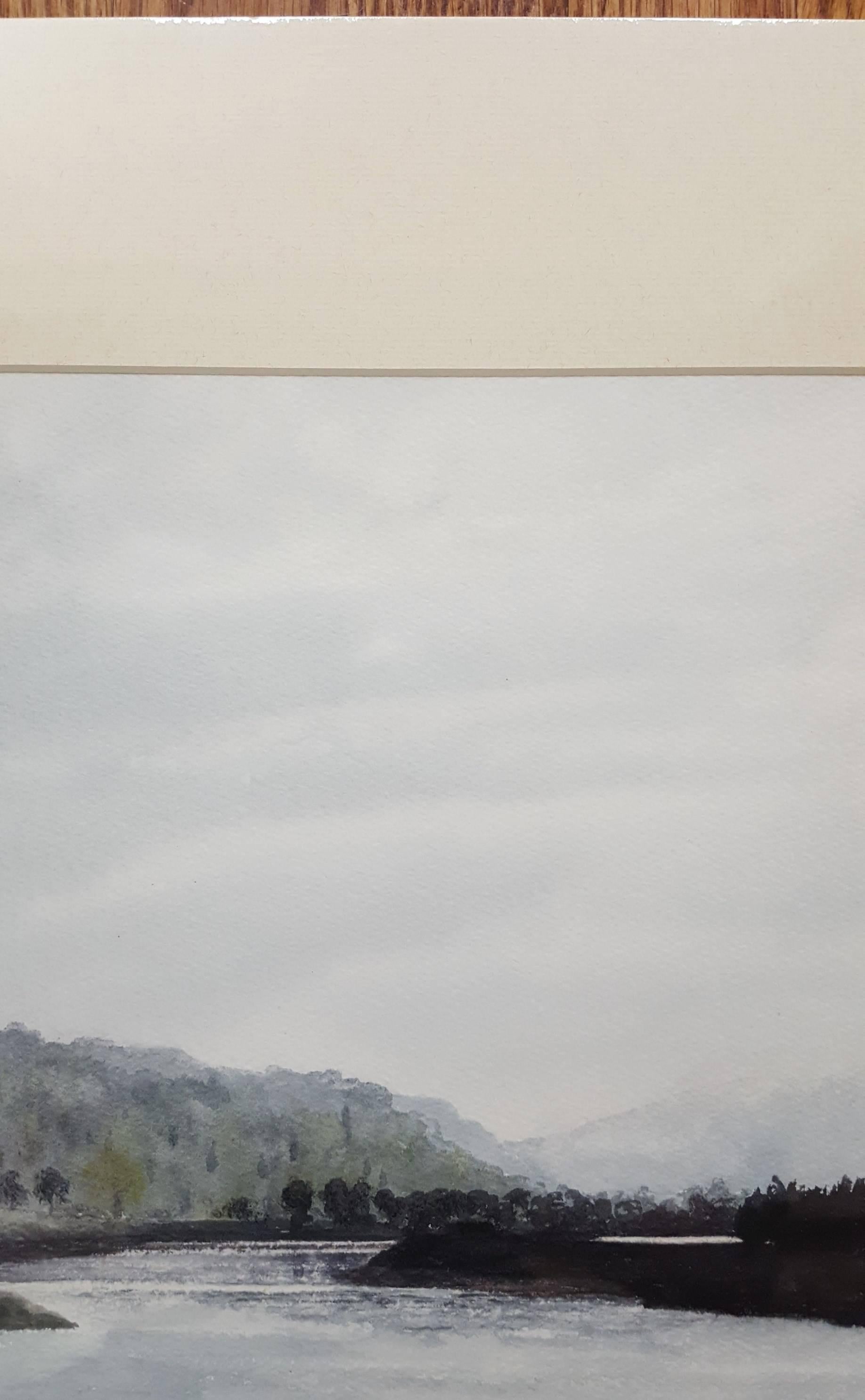 An original signed watercolor by English artist Gillie Cawthorne (1963-) titled 