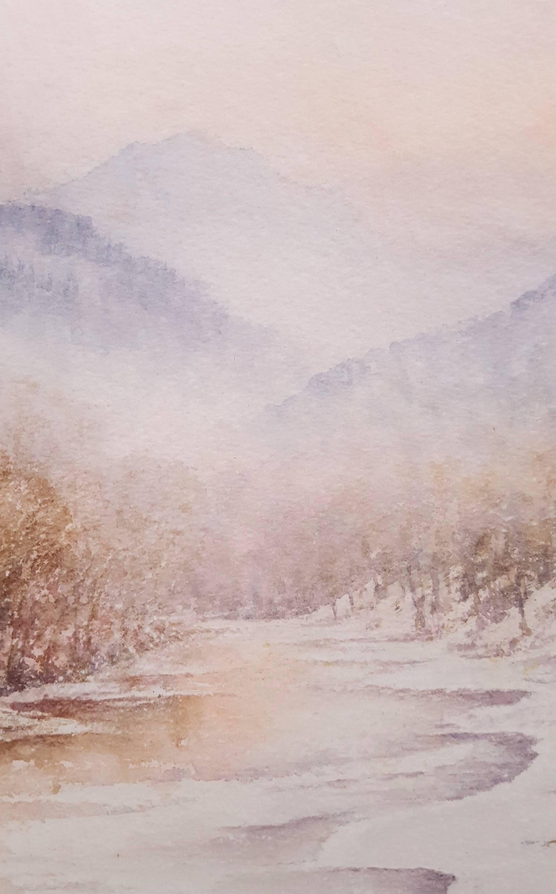 Glen Lyon, Scotland /// Contemporary Female Artist Watercolor Landscape Country For Sale 1