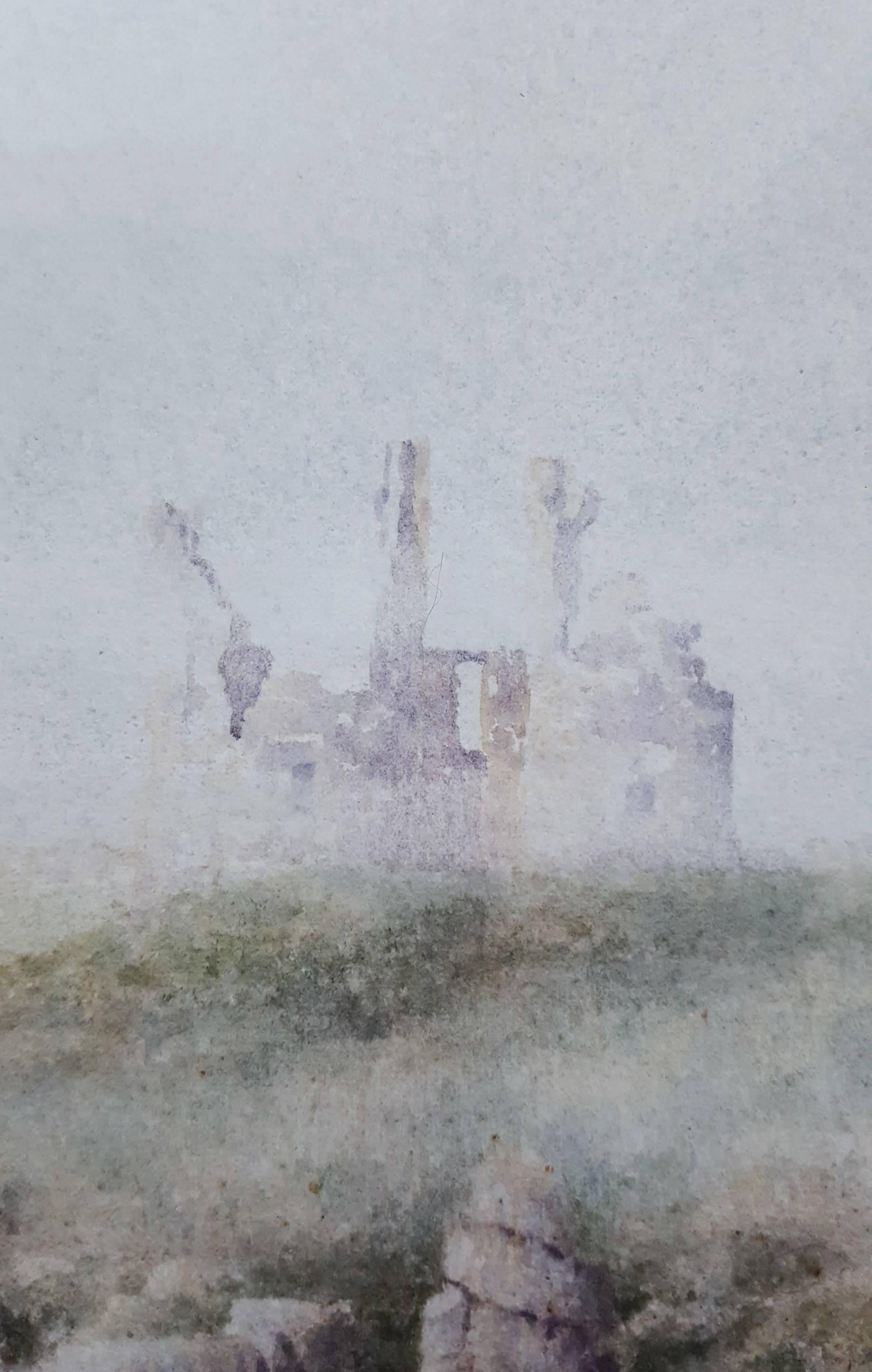 Dustanburgh Castle /// Contemporary Watercolor English British Landscape History For Sale 4