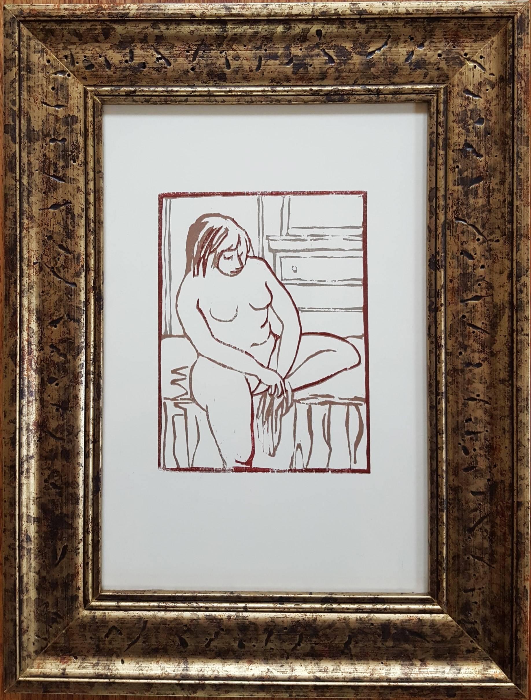 Sitting Nude - Print by Vincent Torre