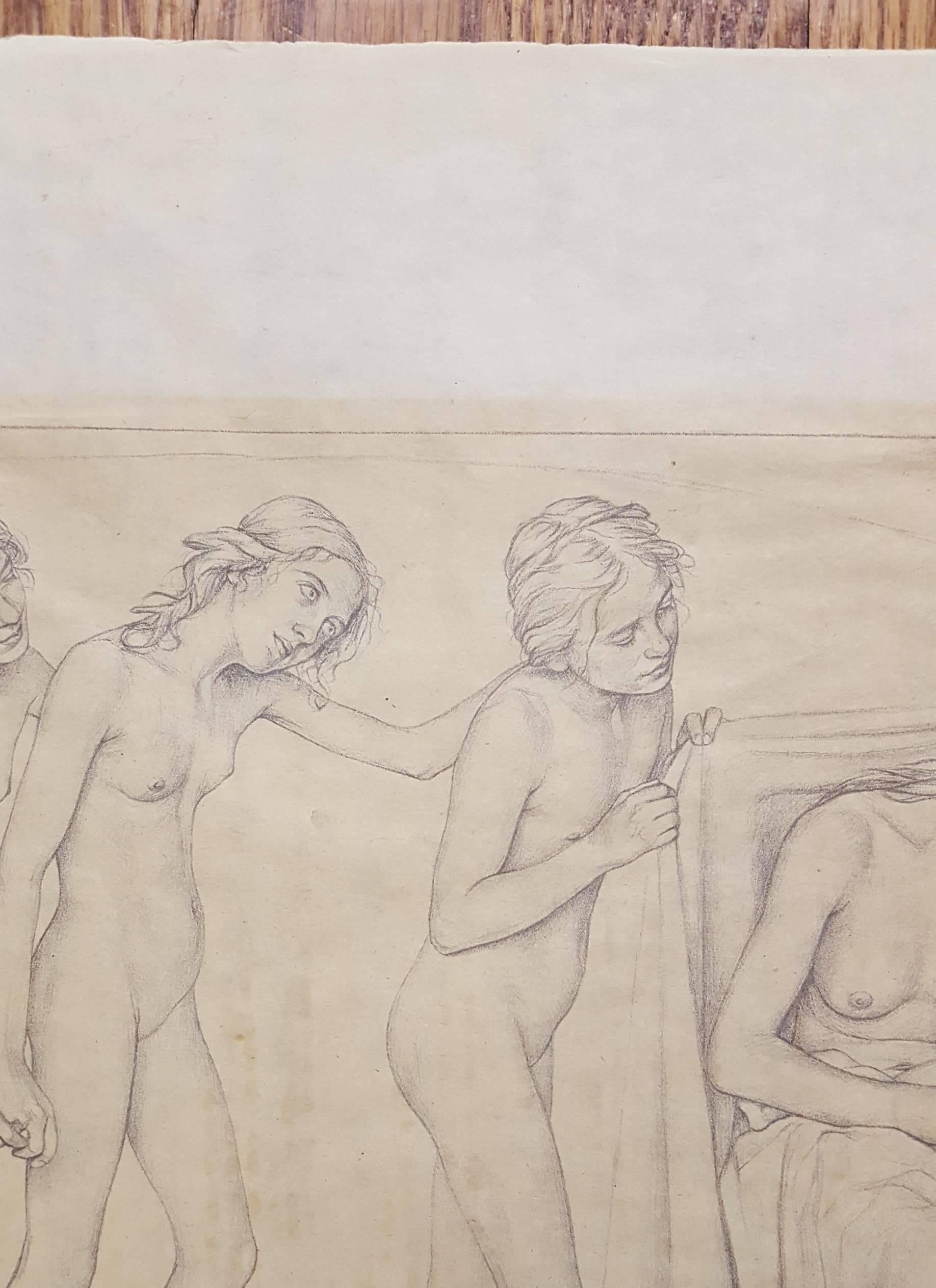 Die Kommenden (The Coming Ones) - Beige Nude Print by Ida Teichmann