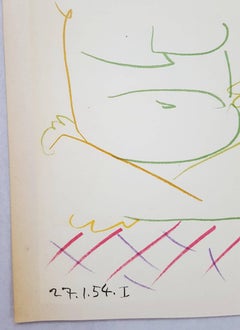 Untitled (Verve No. 29-30) /// Modern Pablo Picasso Lithograph Figurative Nude