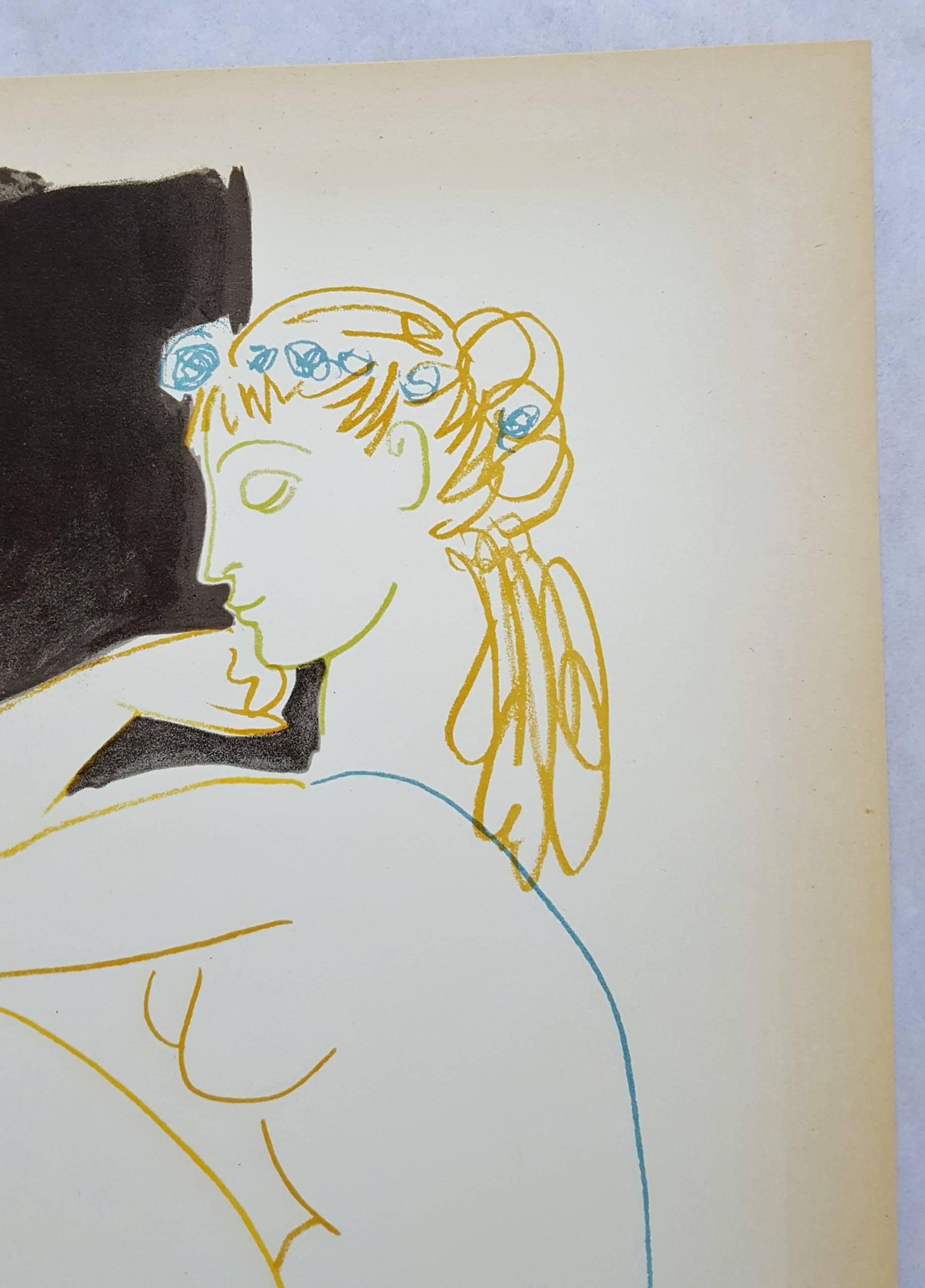 Senza titolo (Verve No. 29-30) /// Litografia moderna Pablo Picasso Nudo figurativo in vendita 3