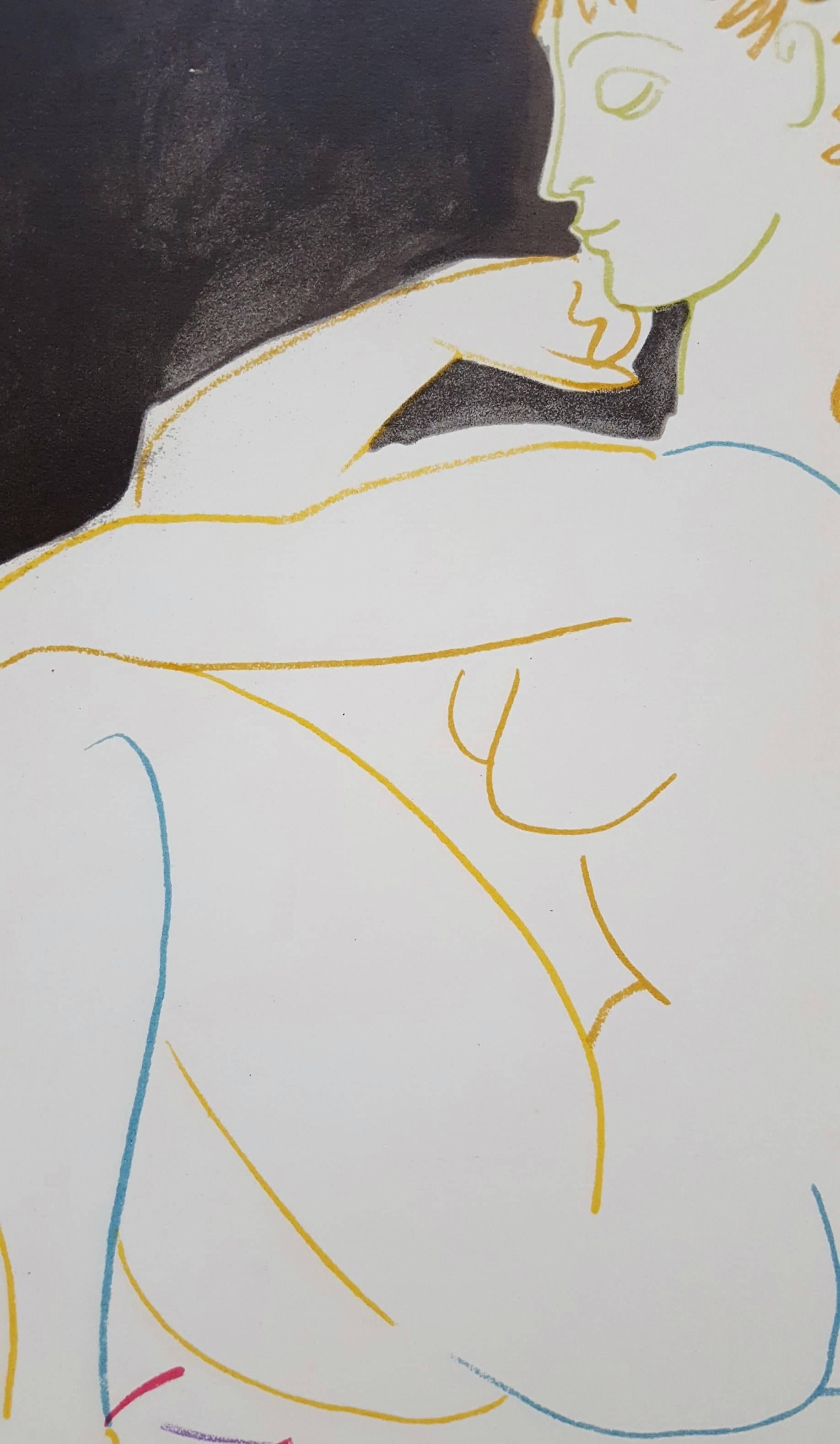Untitled (Verve No. 29-30) /// Modern Pablo Picasso Lithograph Figurative Nude For Sale 1