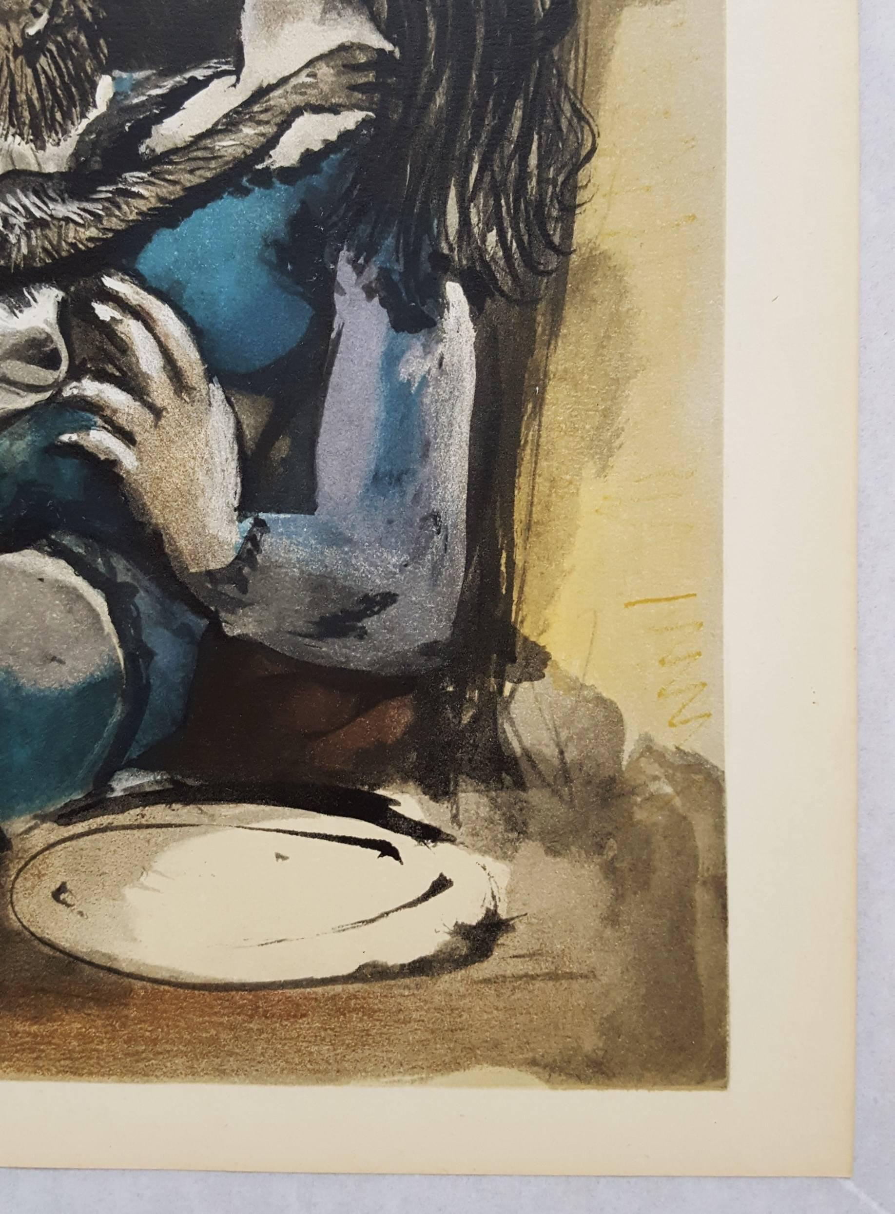 An original lithograph on wove paper after a drawing by Spanish artist Pablo Picasso (1881-1973) titled 