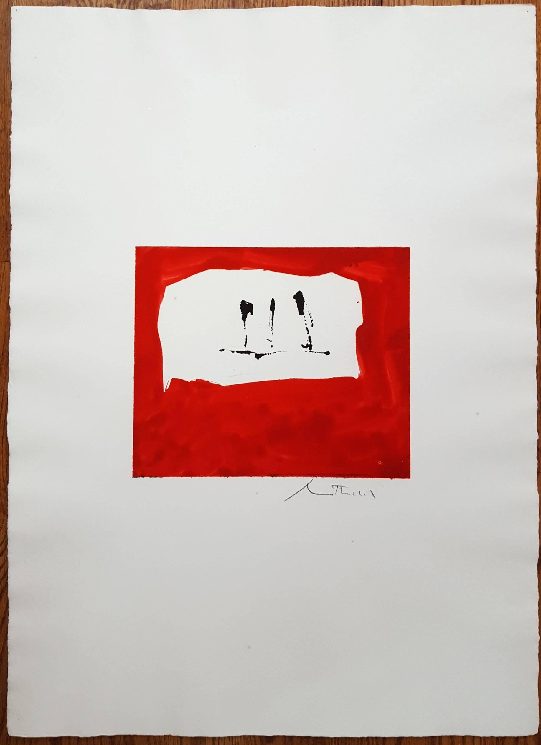 Untitled (Phoenician Red) (M76-9) - Print by Robert Motherwell