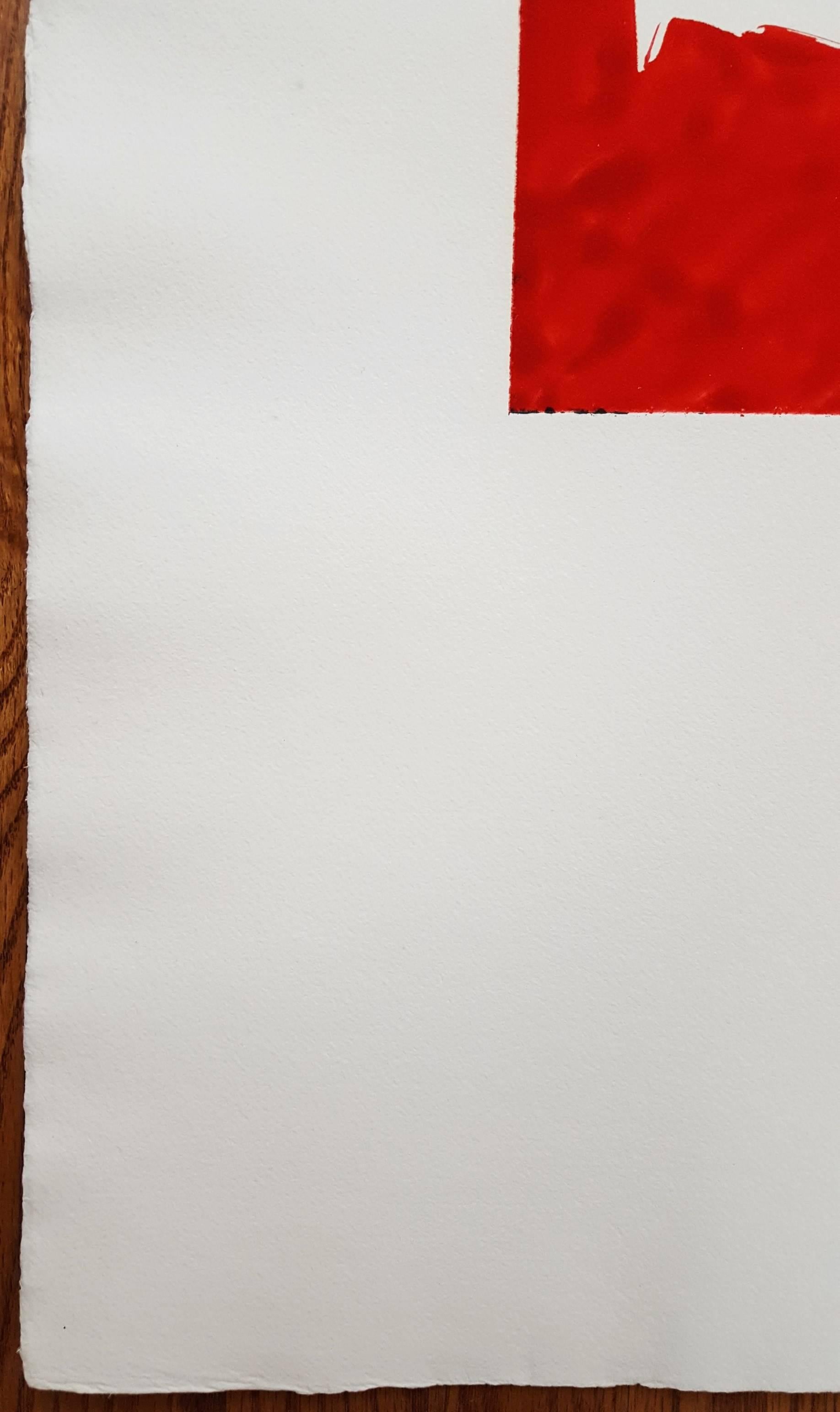 Untitled (Phoenician Red) (M76-9) - Abstract Expressionist Print by Robert Motherwell