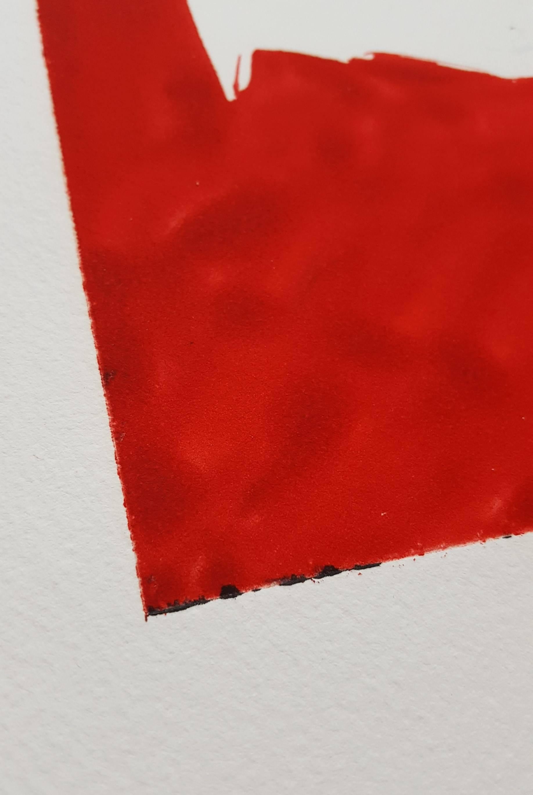 An original signed monotype in etching inks on handmade Hayle Mill paper by American artist Robert Motherwell (1915-1991) titled 