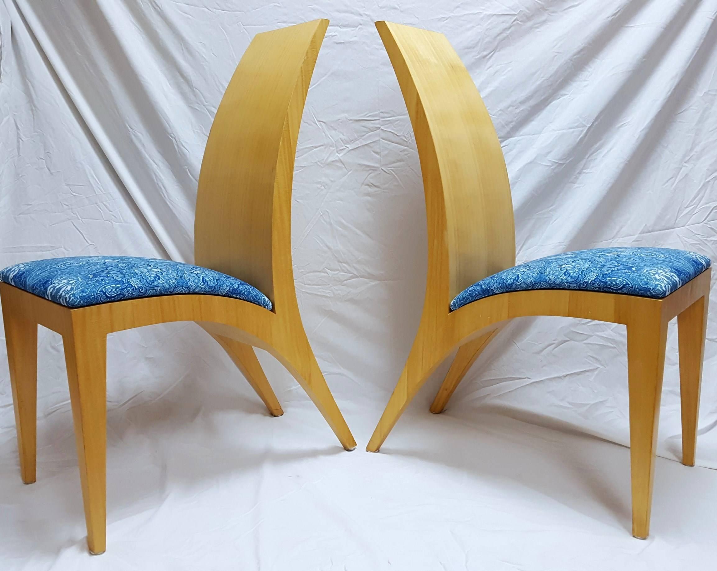 (Blue) Persian Rug Italian Moderne Chairs 1