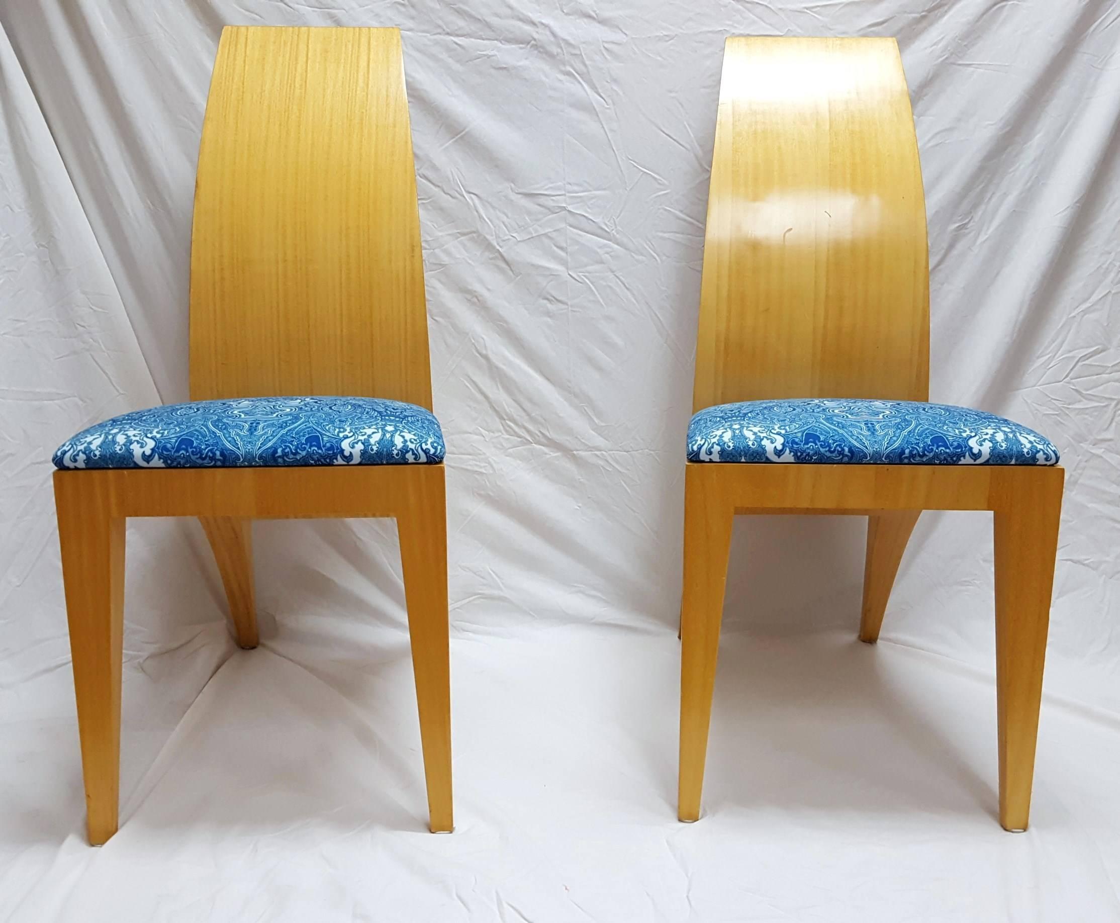 (Blue) Persian Rug Italian Moderne Chairs 2
