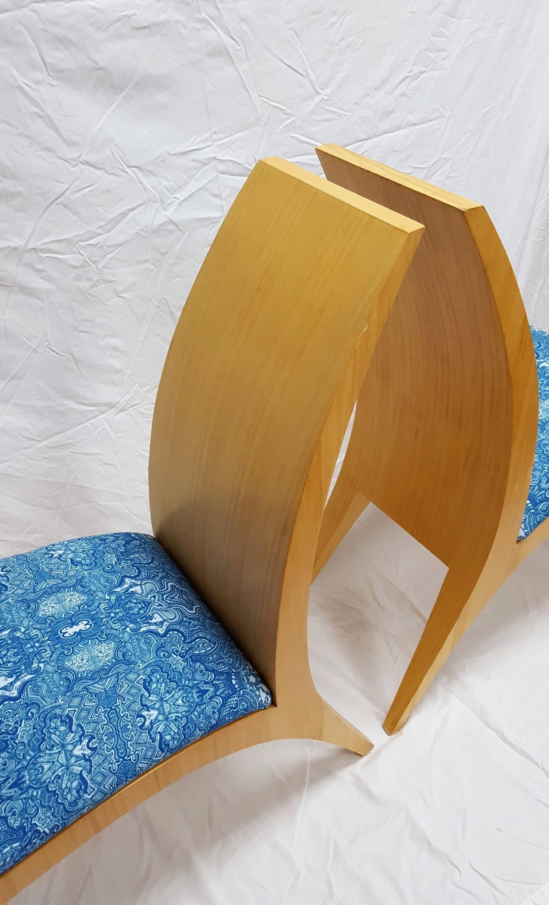 (Blue) Persian Rug Italian Moderne Chairs 4