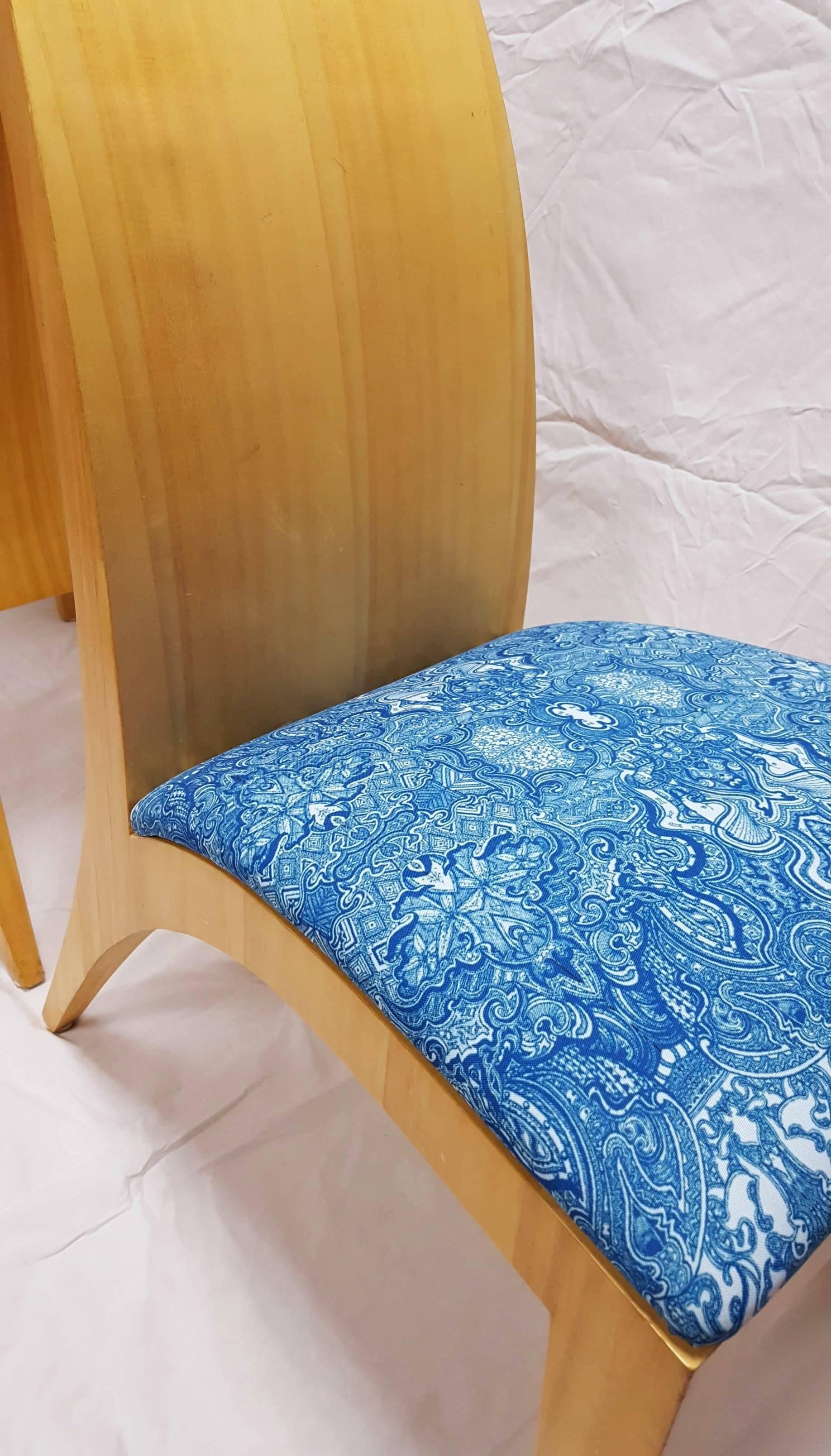 (Blue) Persian Rug Italian Moderne Chairs 7