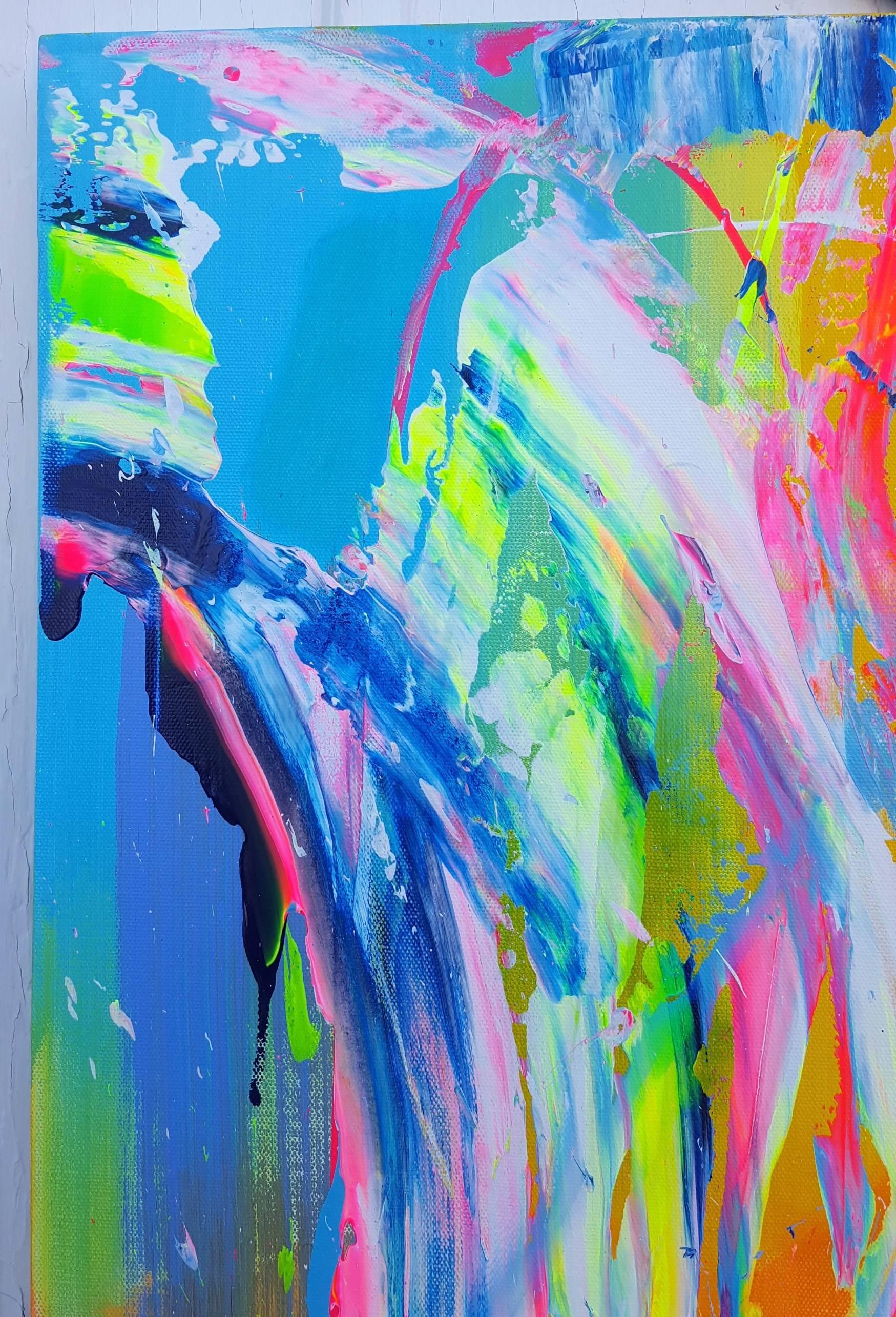 Waves at Sunset - Abstract Expressionist Painting by Jack Graves III