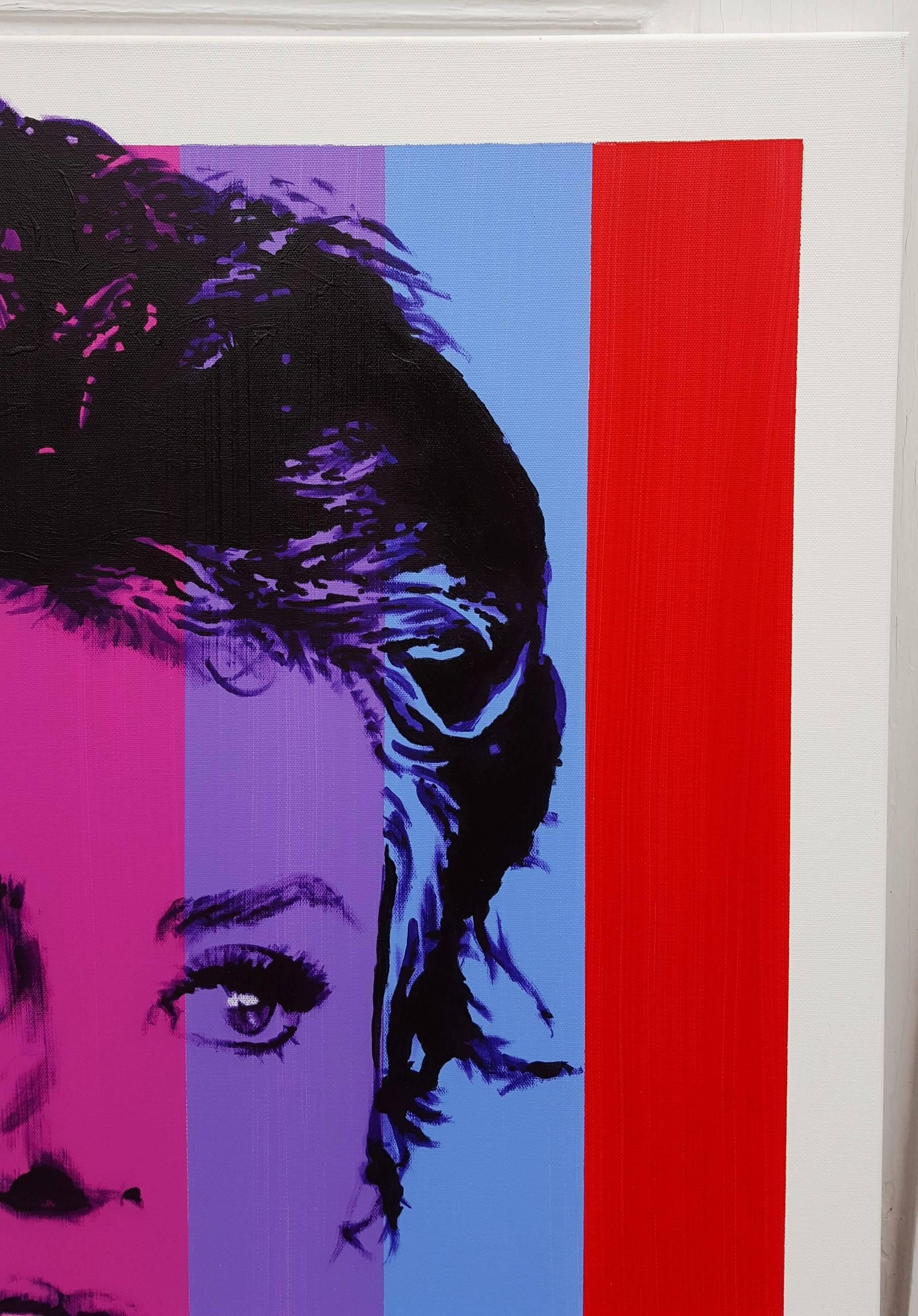 Sophia Loren Icon - Purple Portrait Painting by Jack Graves III