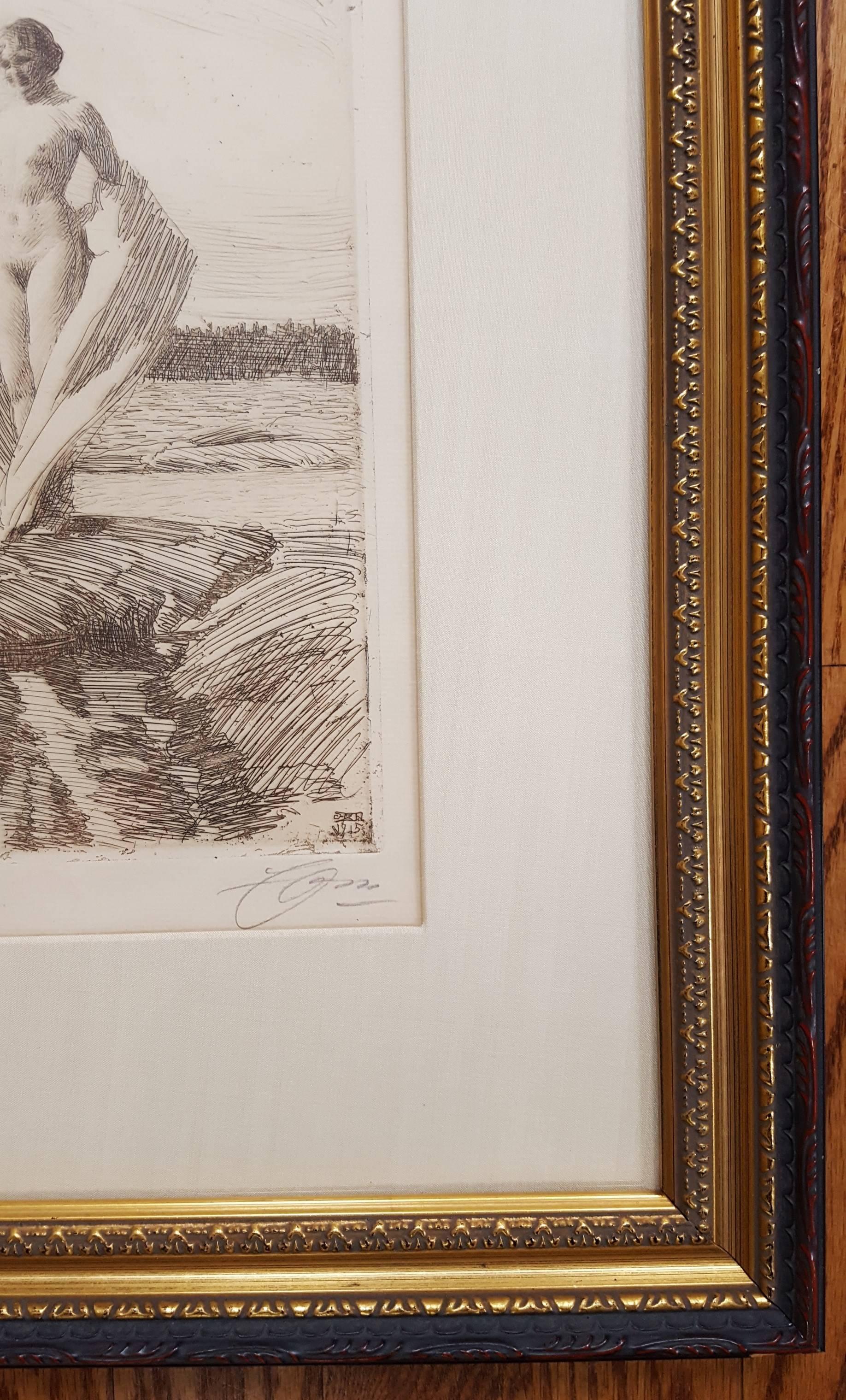 Der Schwan (Impressionismus), Print, von Anders Zorn